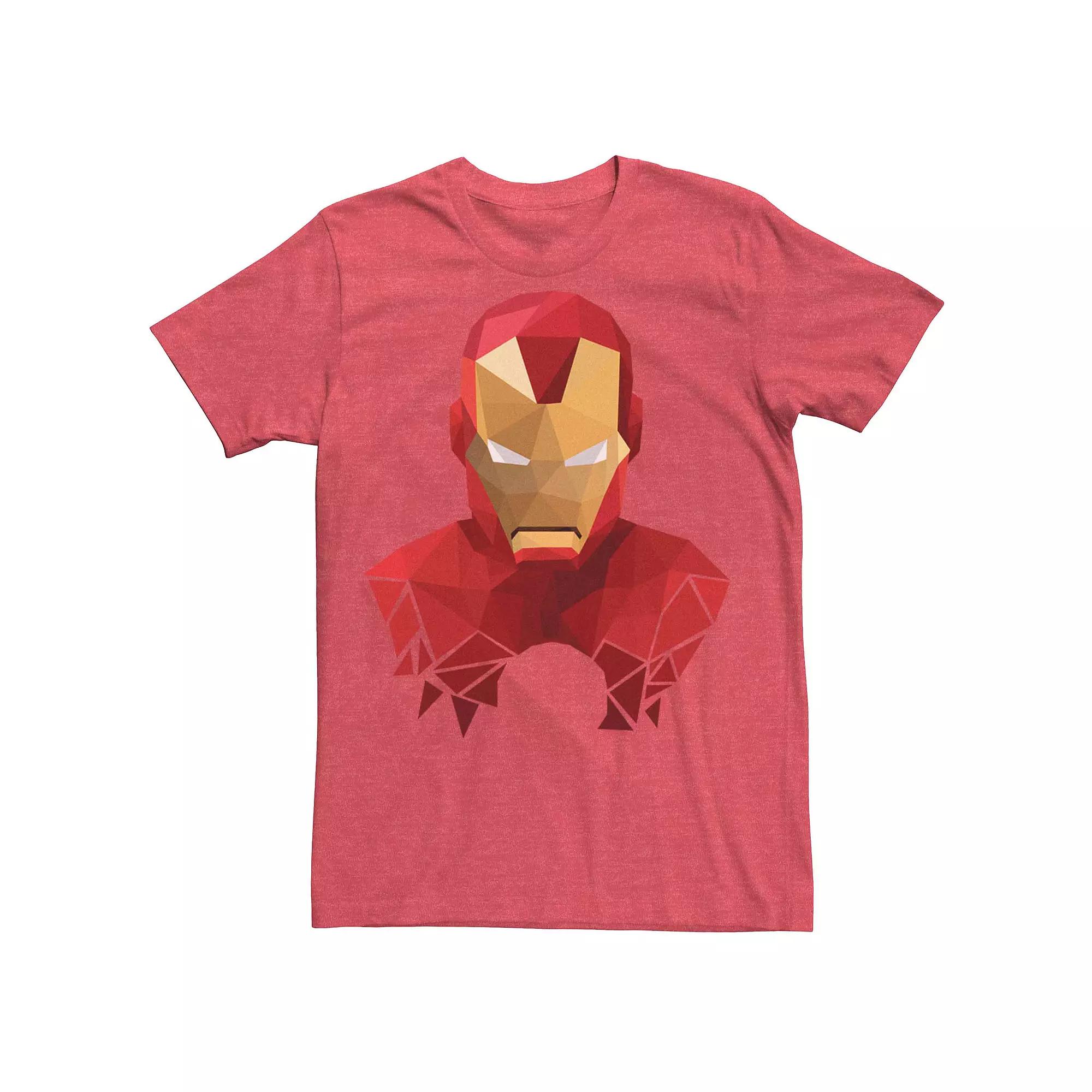 Men's Marvel Low Poly Geometric Iron Man Tee, Size: Small, Red Grey Product Image