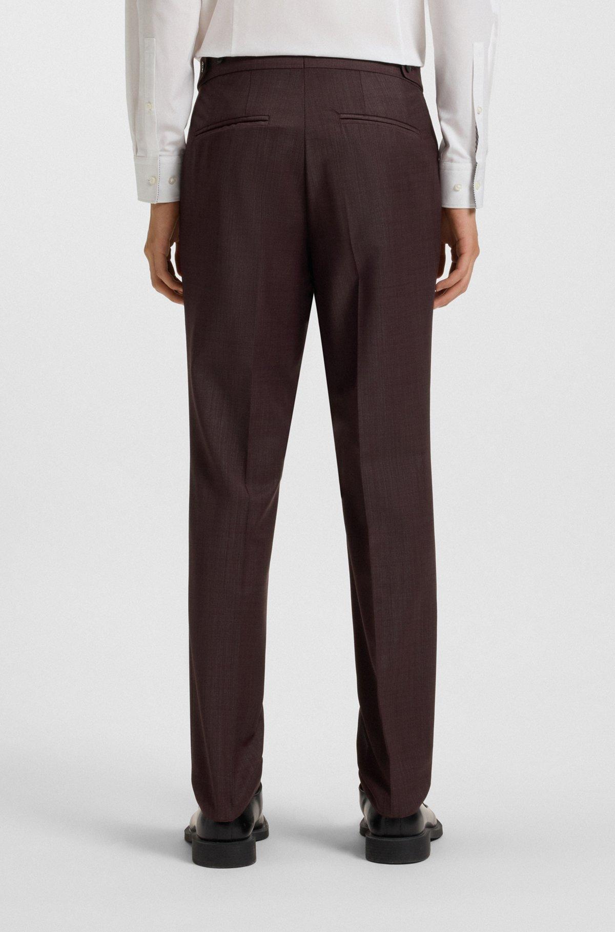 Slim-fit three-piece suit in checked stretch fabric Product Image