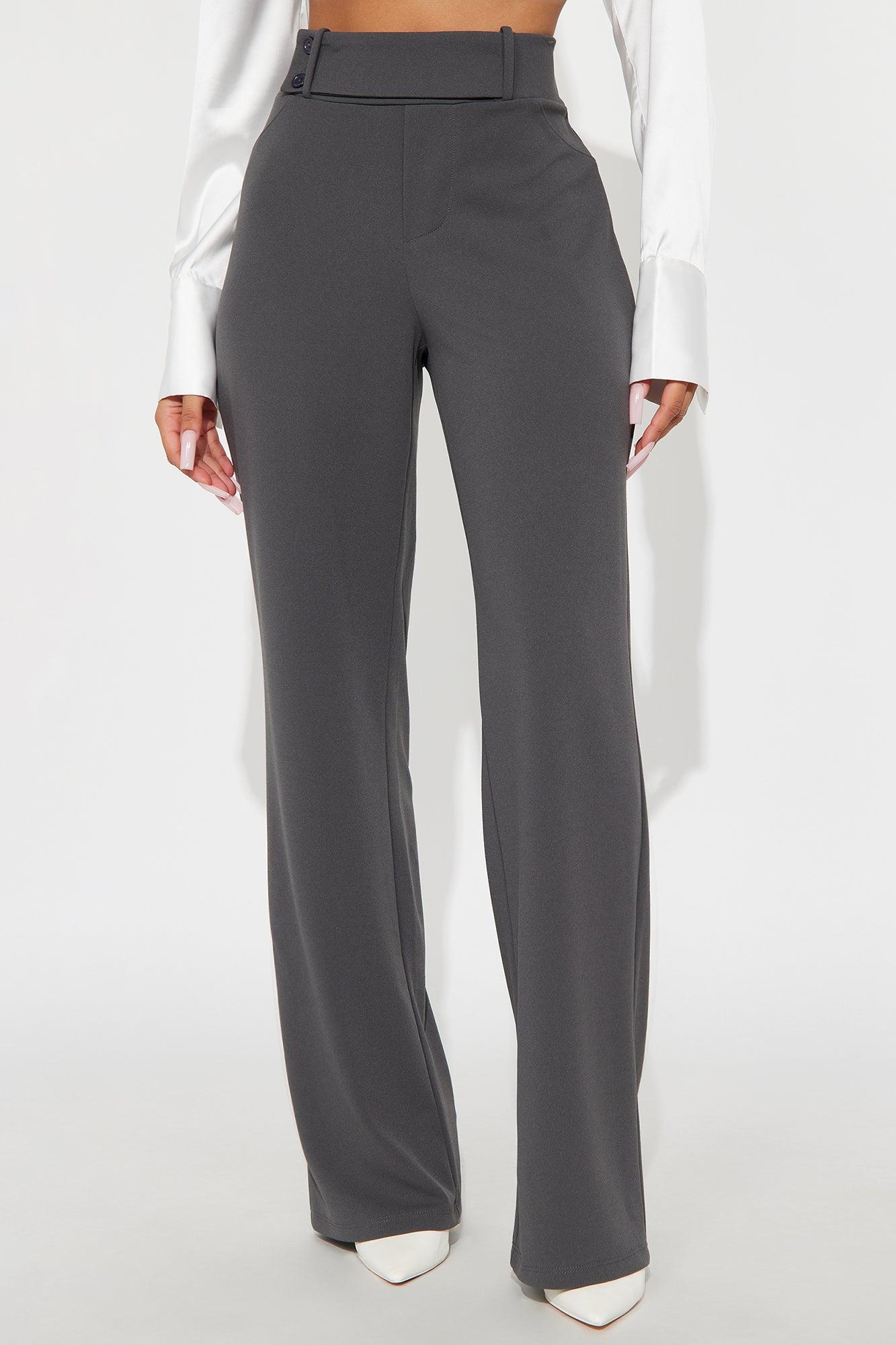 Office Tea Straight Leg Trouser Pant - Charcoal Female Product Image