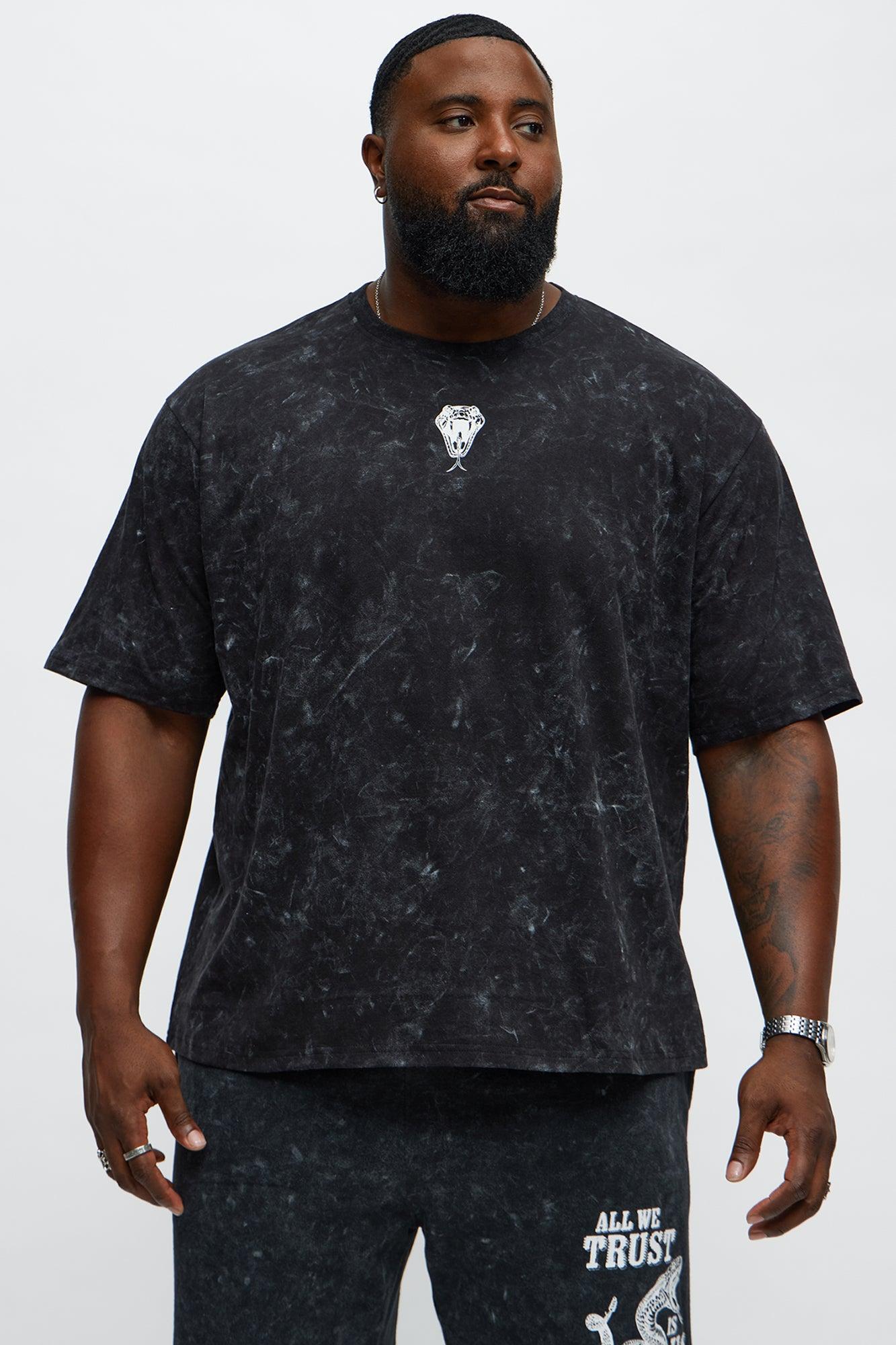 All We Trust Is Us Oversized Short Sleeve Tee - Black Male Product Image