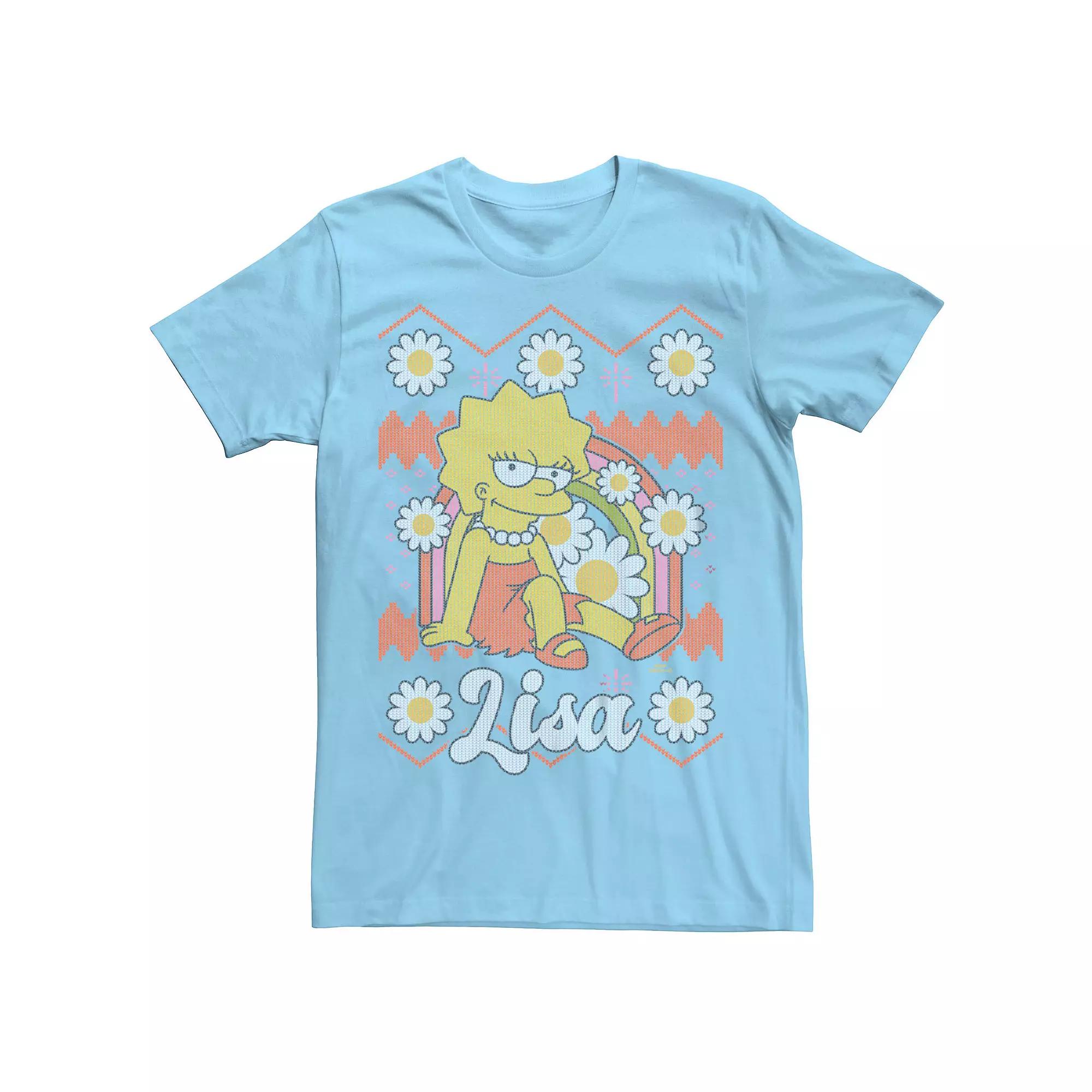 Men's The Simpsons Lisa Christmas Sweater Graphic Tee, Size: Small, Light Blue Product Image