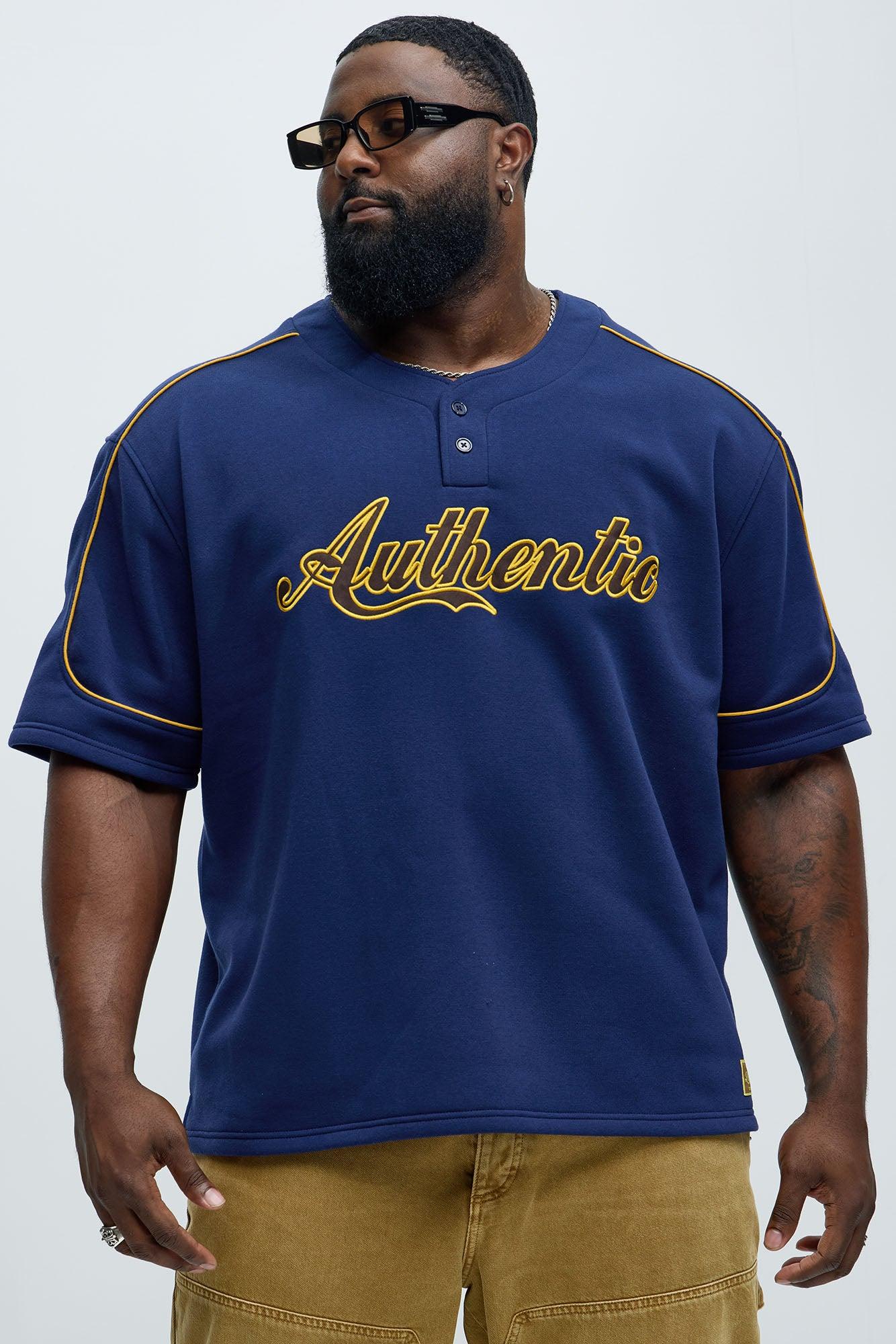 Authentic Short Sleeve Henley - Navy Product Image