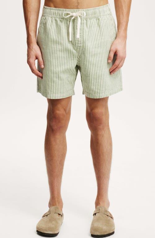 Cotton On Men's Easy Short in Sage Stripe at Nordstrom, Size Small Product Image