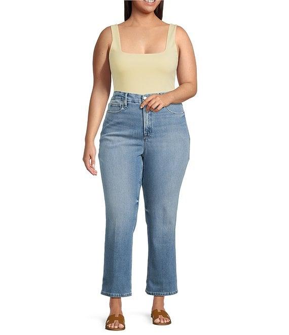 Good American Plus Size Soft Tech Good Legs Mid Rise Straight Jeans Product Image