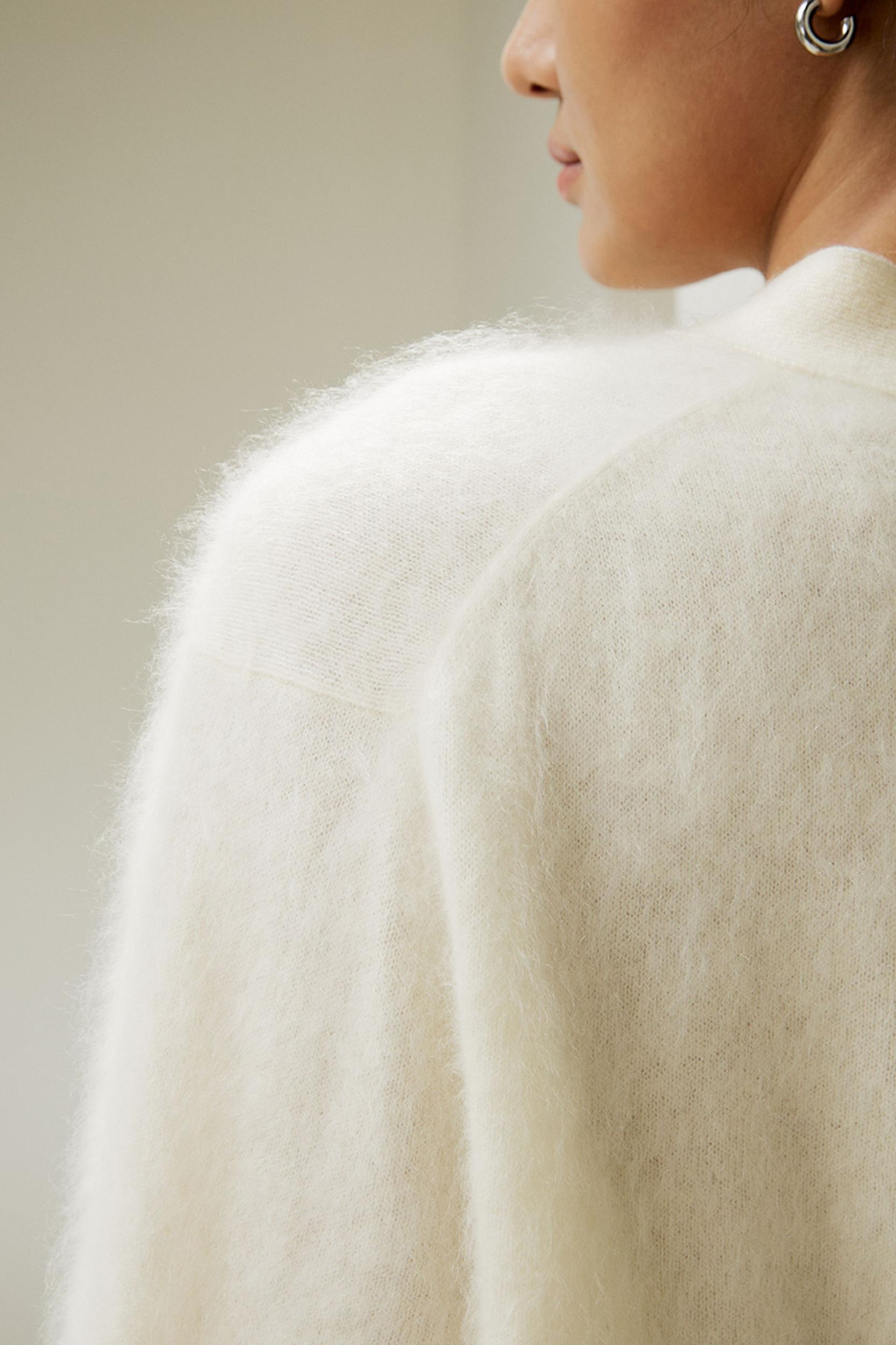 LILYSILK Cashmere Cardigan Women White Premium Cashmere Comfortable Dropped Shoulder Cardigan M Product Image