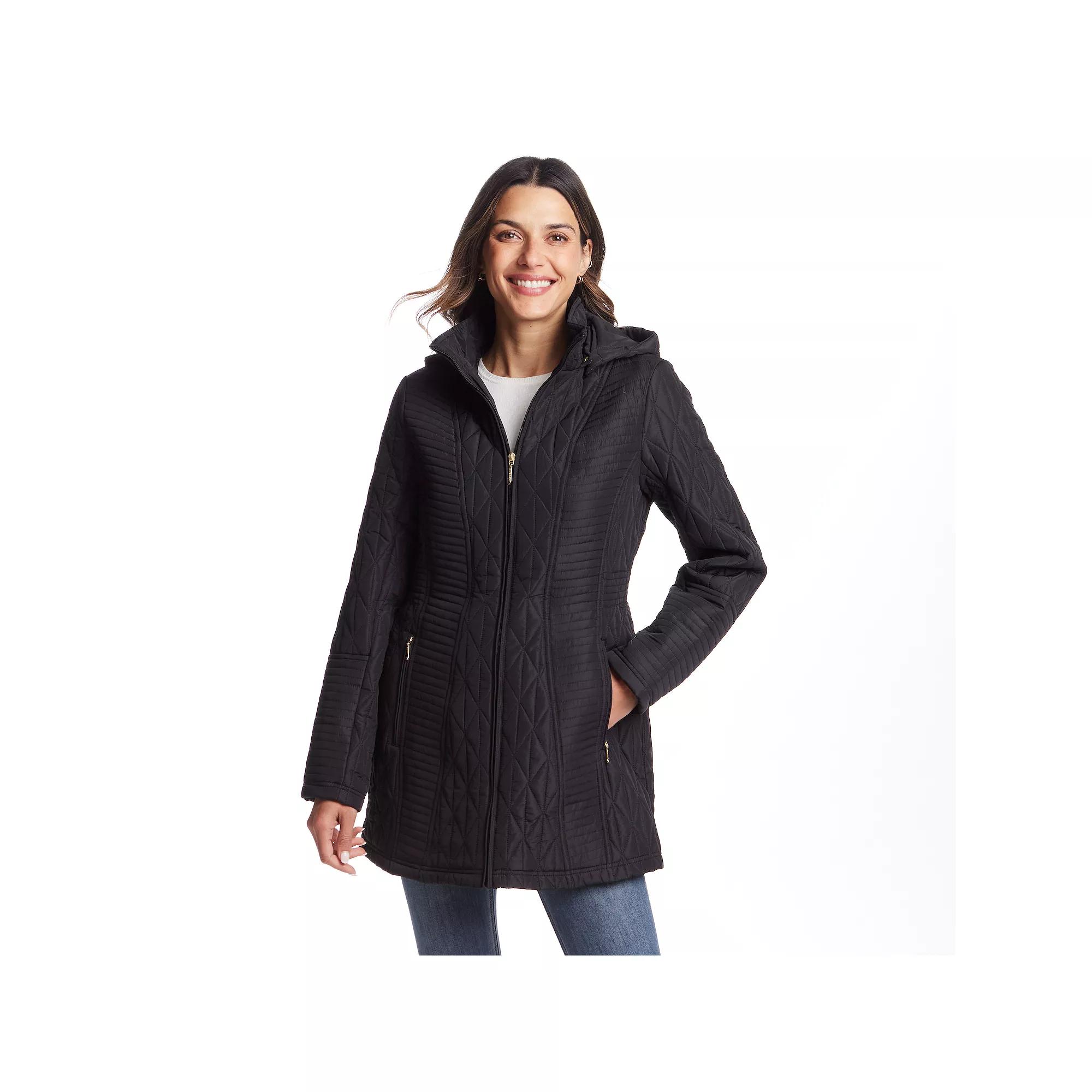 Women's Weathercast Quilted Hooded Front Zip Walker Jacket,  Product Image