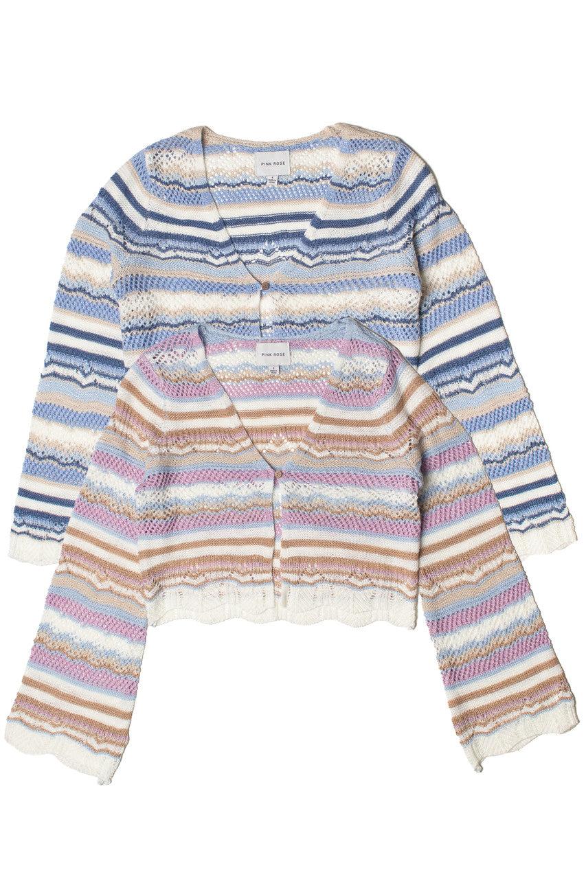 Striped Pointelle Cardigan Product Image
