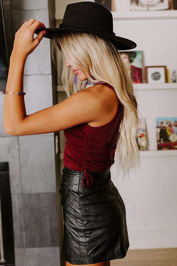 Have A Ball Ruched Side Top In Merlot Product Image