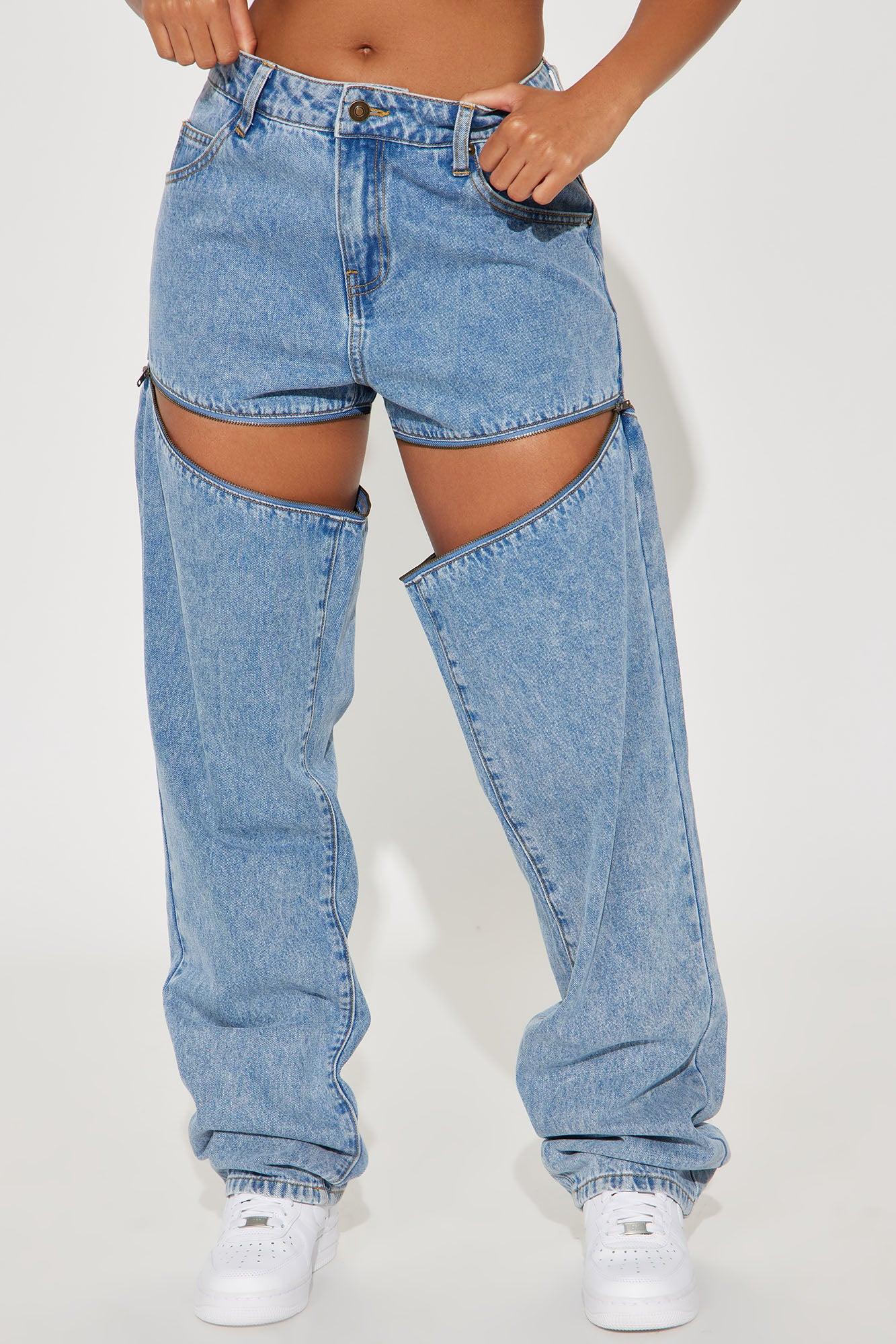 Multiple Reasons Straight Leg Jeans - Medium Wash Product Image