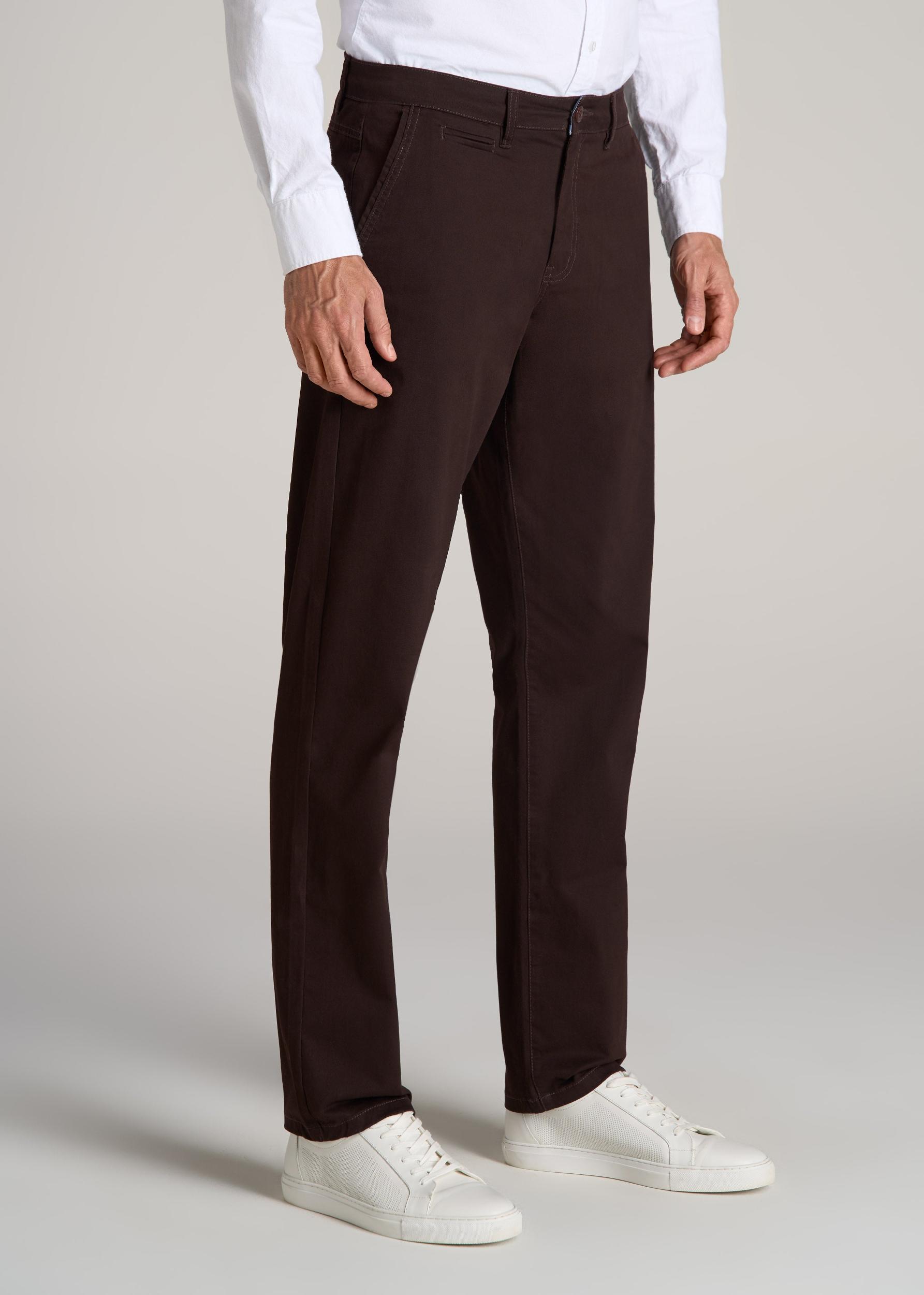 J1 STRAIGHT Leg Chinos for Tall Men in Chocolate Male Product Image
