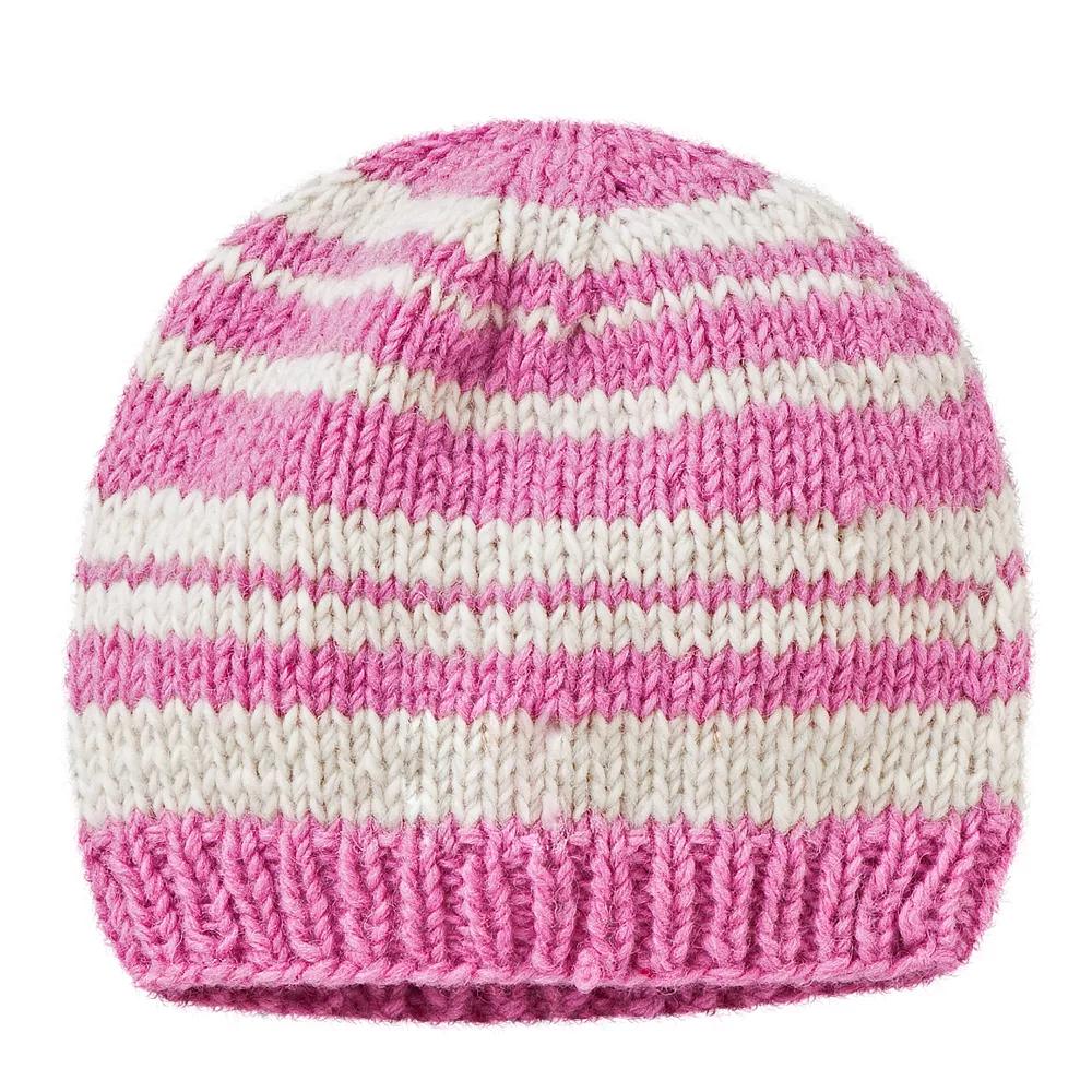 Women's SIJJL Striped Wool Beanie, Pink Product Image