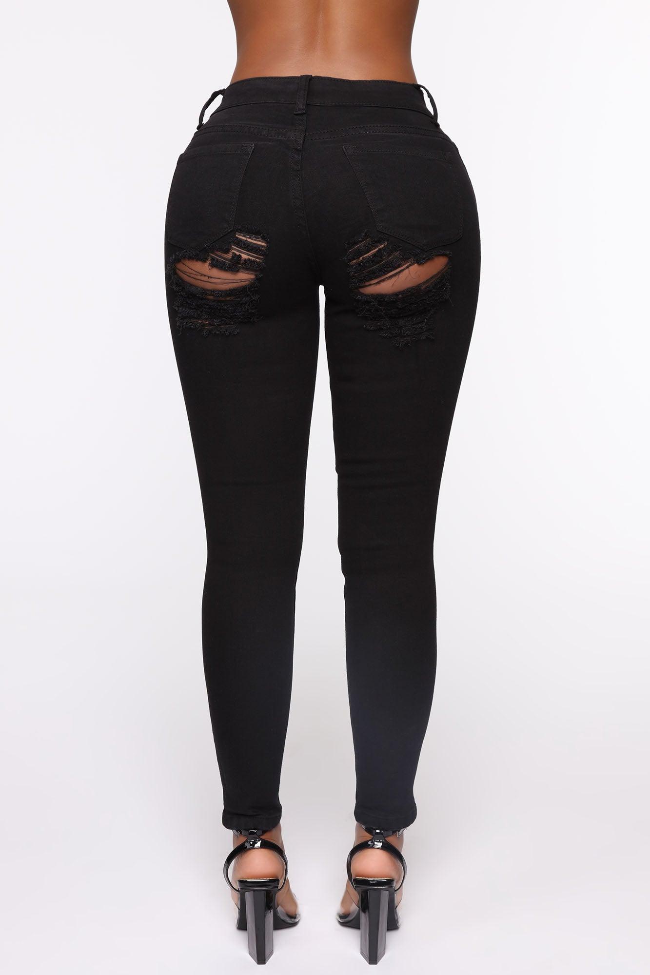All The Booty Ripped Skinny Jeans - Black Product Image