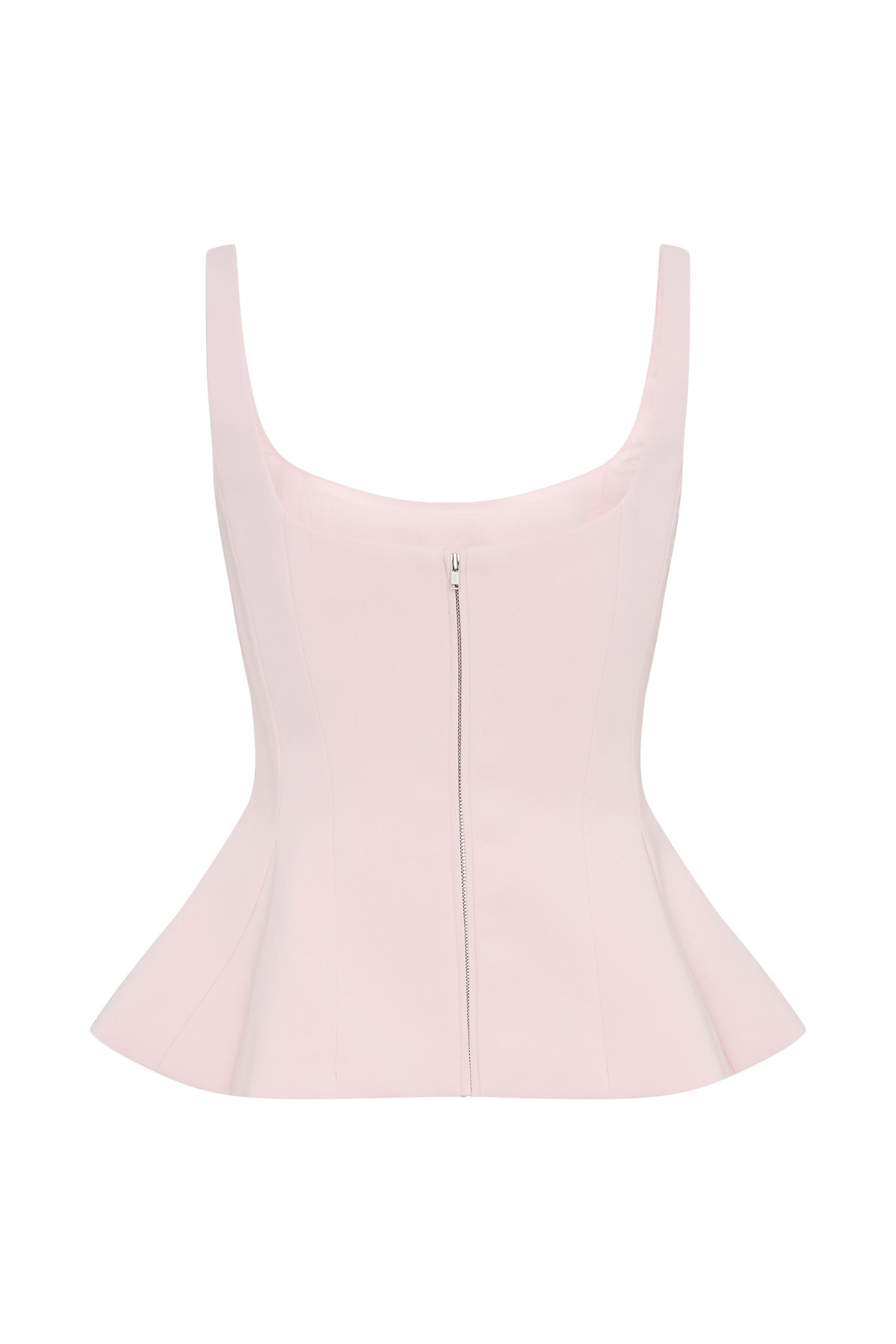 Korrie Suiting Peplum Top - Powder Pink Product Image