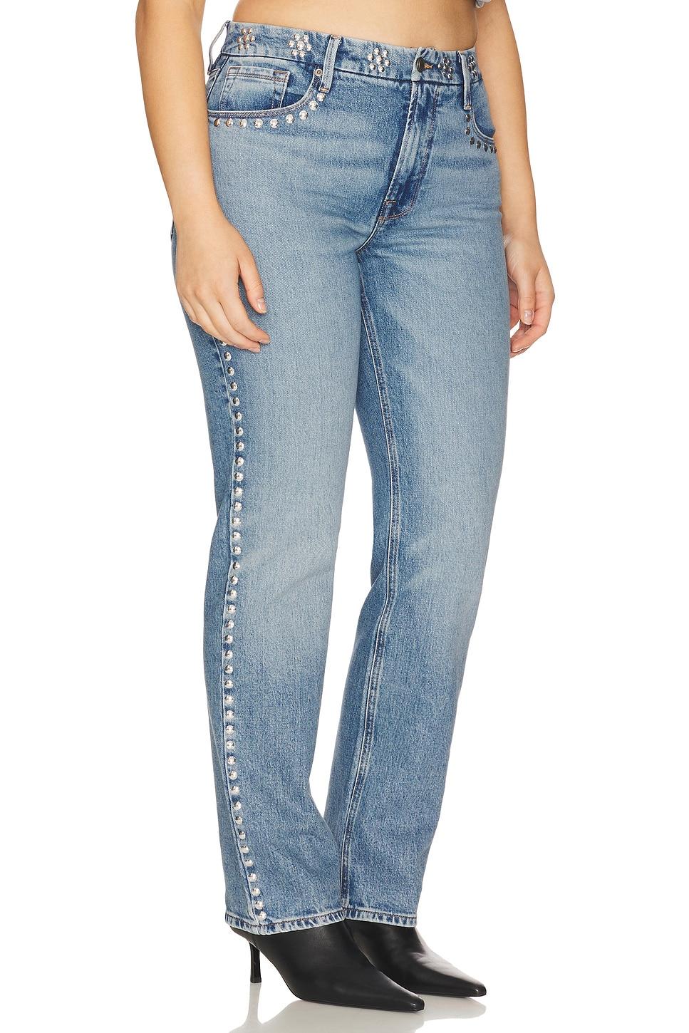 Good Icon Studded Straight Jeans Good American Product Image