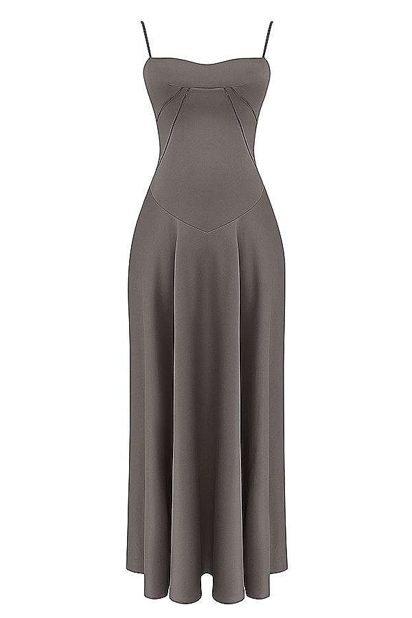 Anabella  smoke lace up maxi dress Product Image