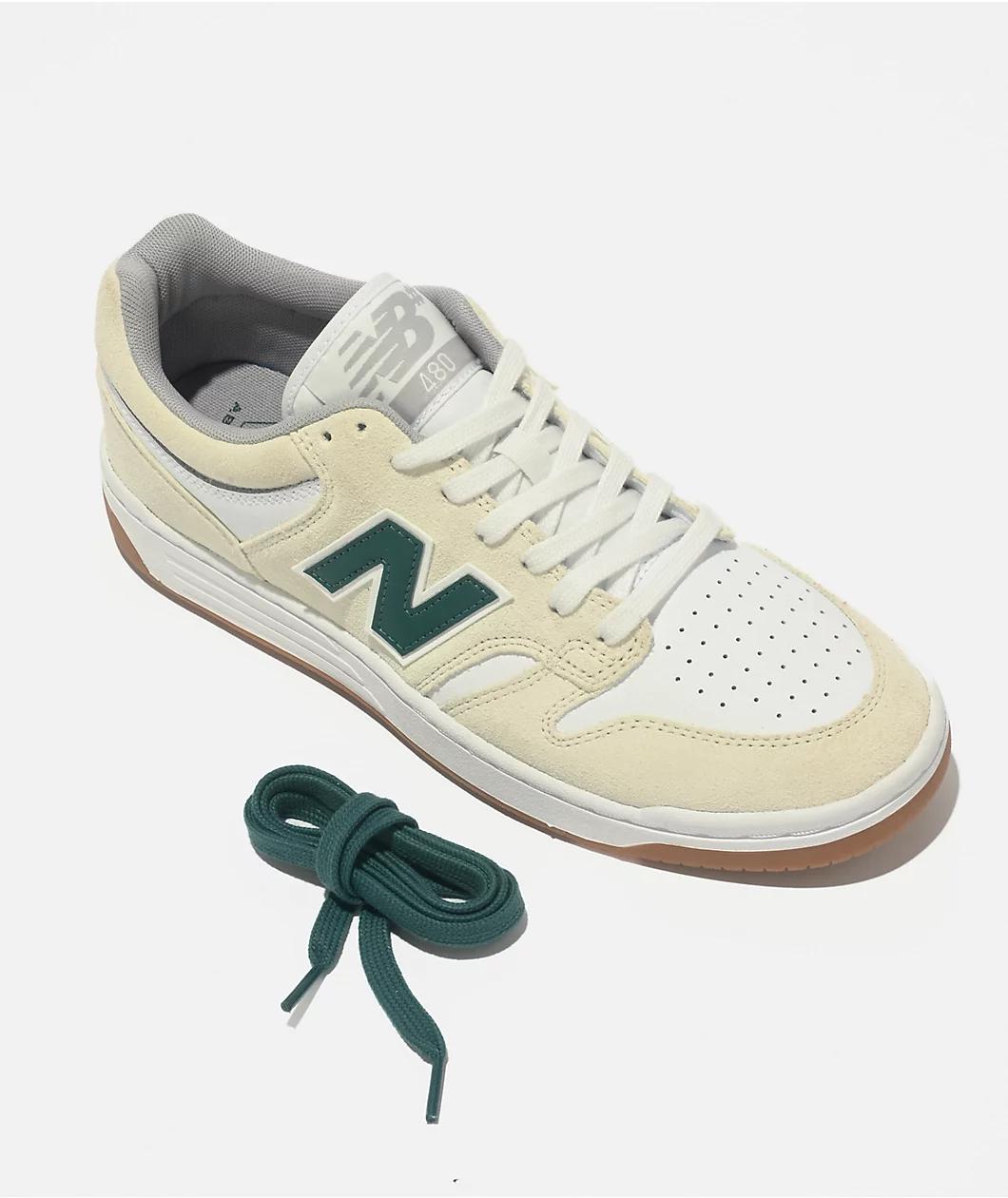 New Balance Numeric 480 Sea Salt & Vintage Teal Skate Shoes Product Image