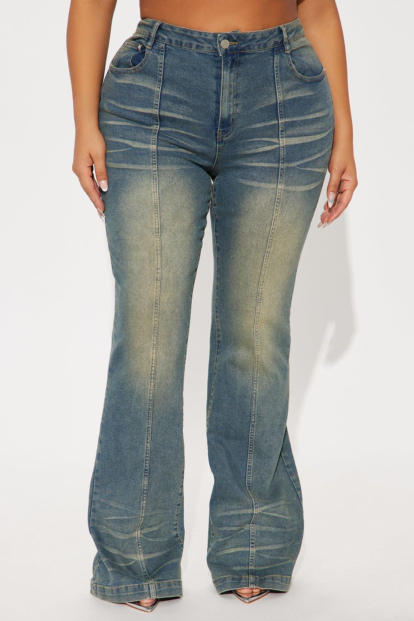 Paris Low Rise Stretch Flare Jeans - Vintage Wash Product Image