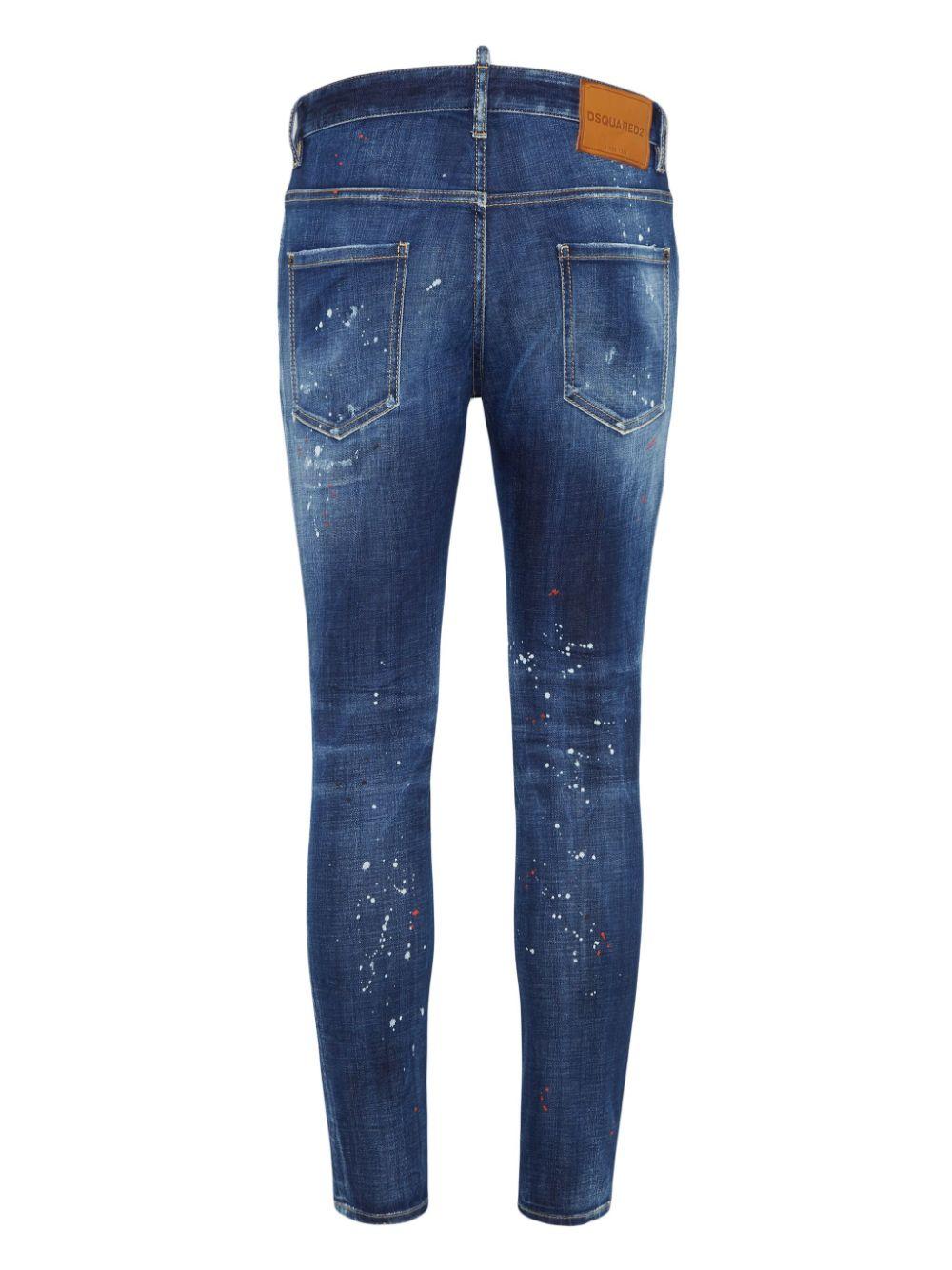 distressed stretch-cotton slim jeans Product Image