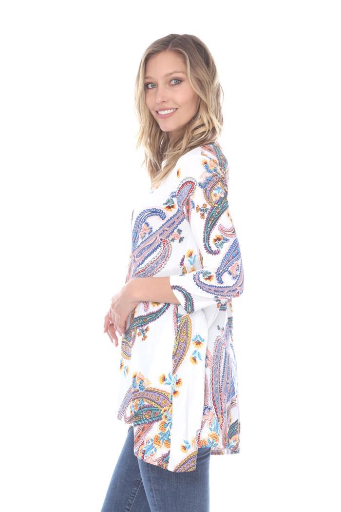 Paisley Print Flare Top With Pocket Product Image