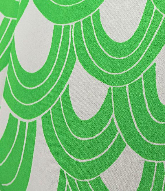 Trina Turk Overhead Woven Drape Print Flat Front Drapey Ankle Pants Product Image