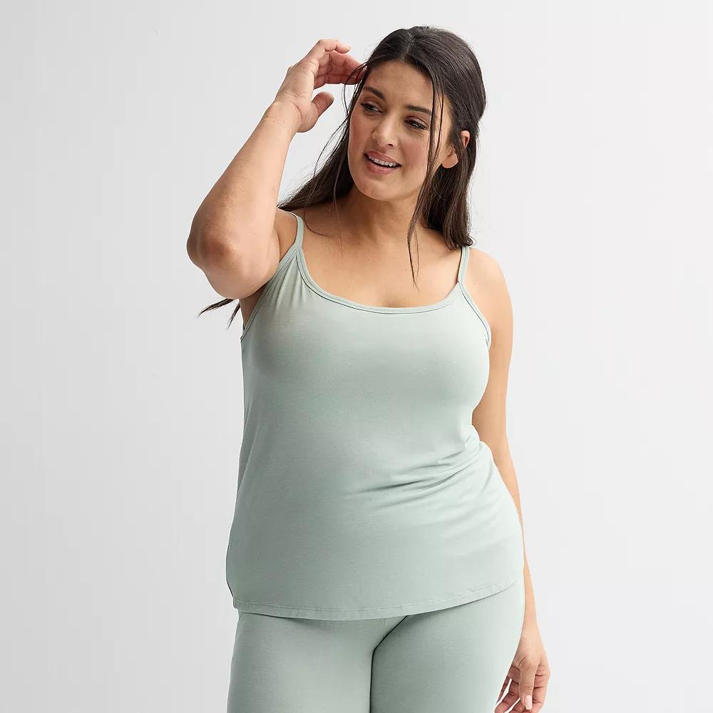 Plus Size Sonoma Goods For Life® Cami Sleep Top, Women's, Size: 1XL, White Green Product Image