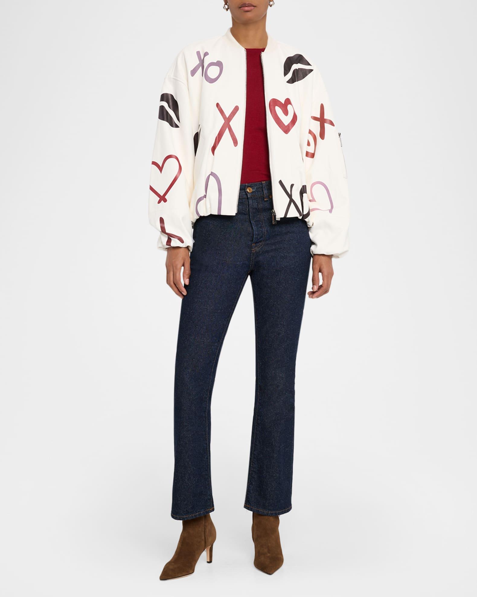 Zip Leather Bomber Jacket Product Image