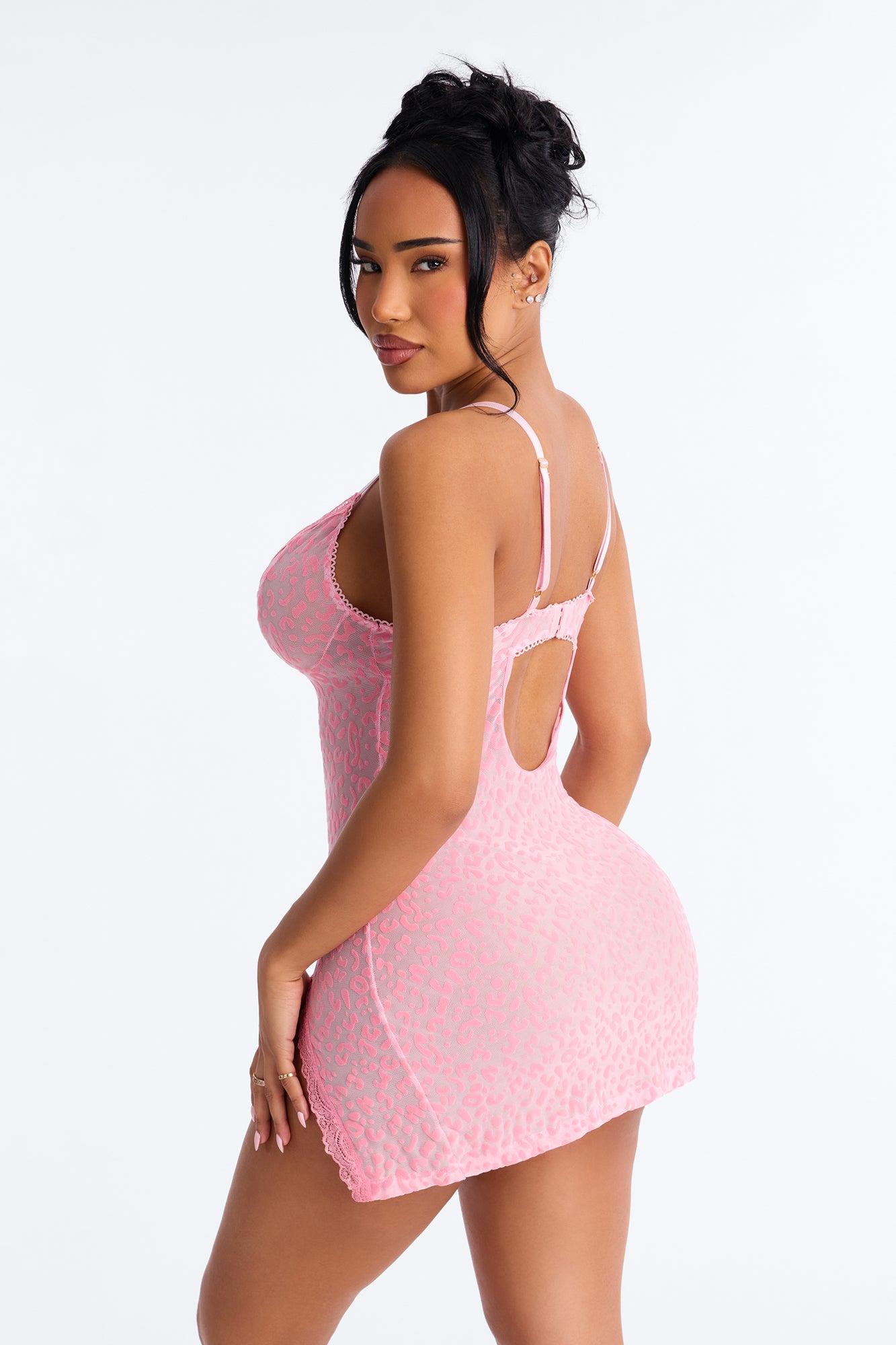 Brianna Mini Side Slit 2 Piece Set - Pink Female Product Image