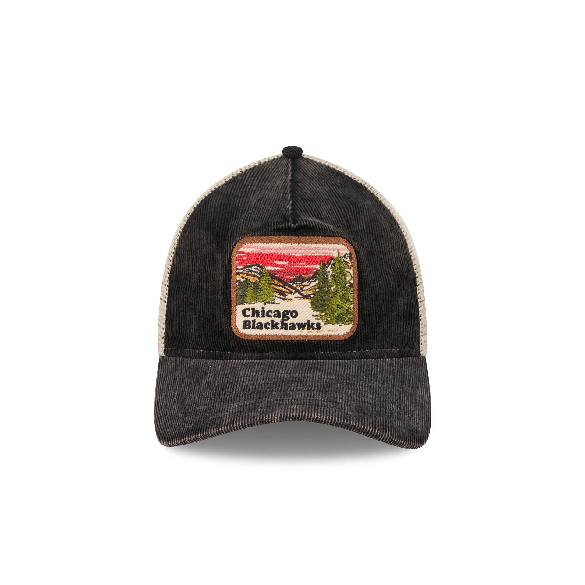 Chicago Blackhawks Vintage Landscape 9TWENTY A-Frame Trucker Hat Male Product Image