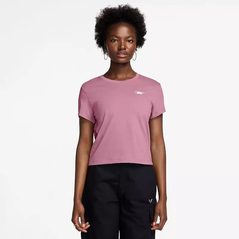 Womens Nike Sportswear Club Short-Sleeve Cropped Graphic T-Shirt | HF9456-646 Product Image
