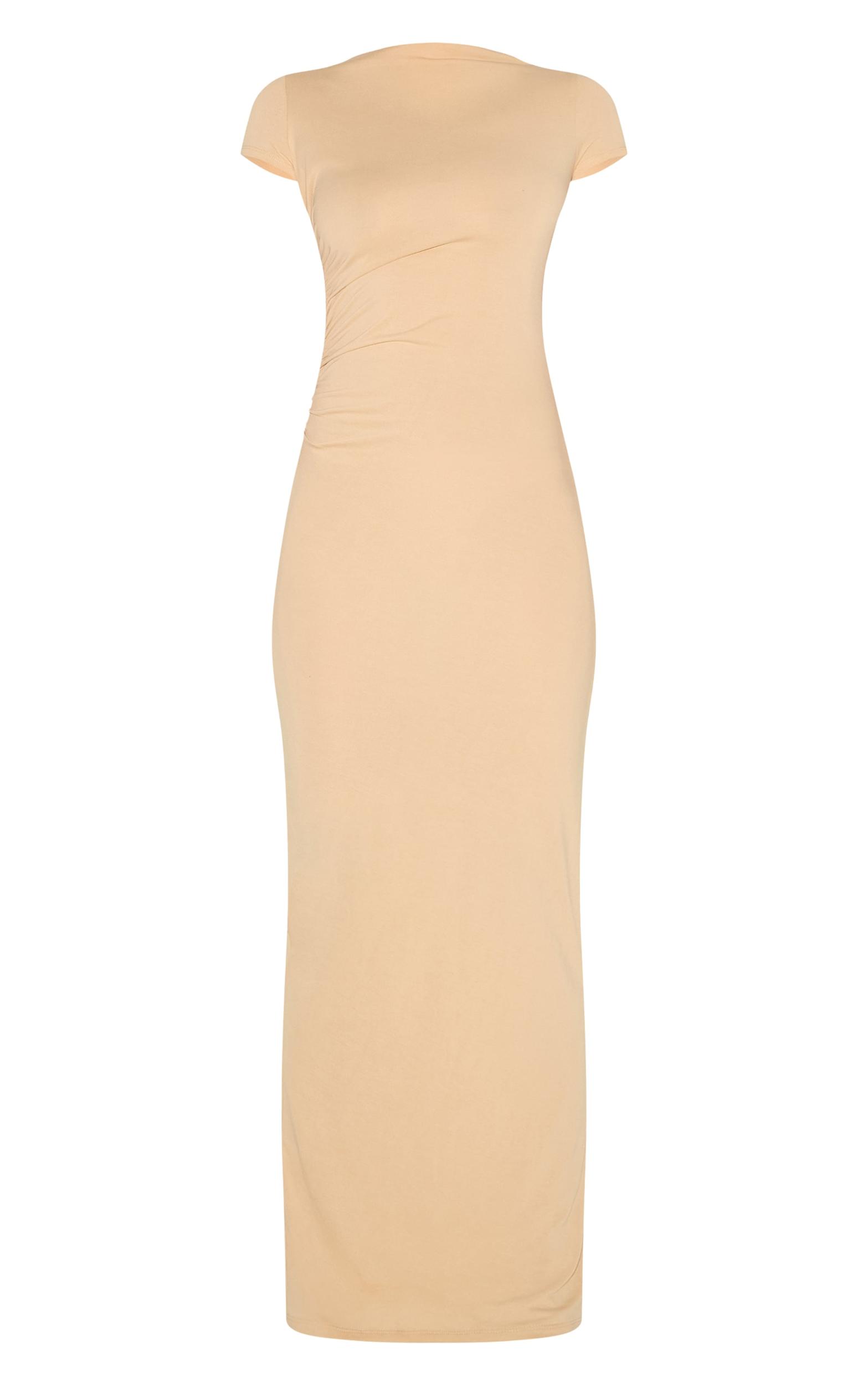 Butter Cream Modal Ruched Cap Sleeve Midaxi Dress Product Image