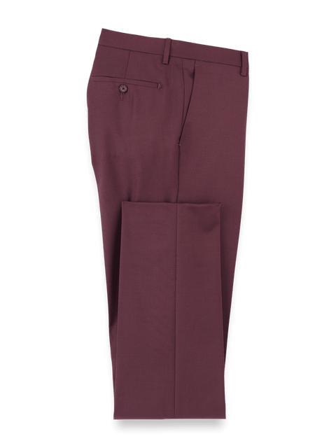 Wool Gabardine Pants - Burgundy Product Image