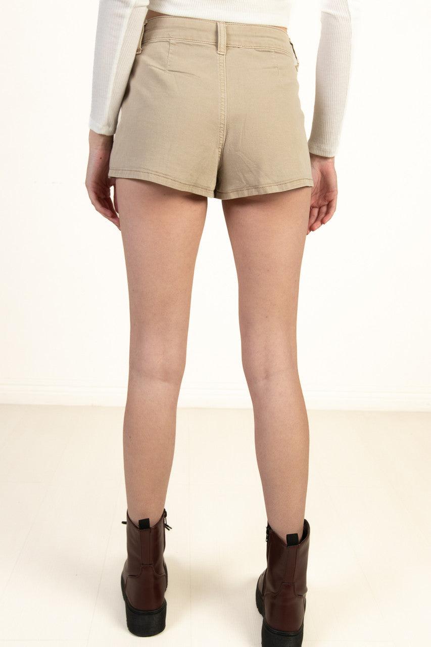 Khaki Pleated Mini Skort Product Image