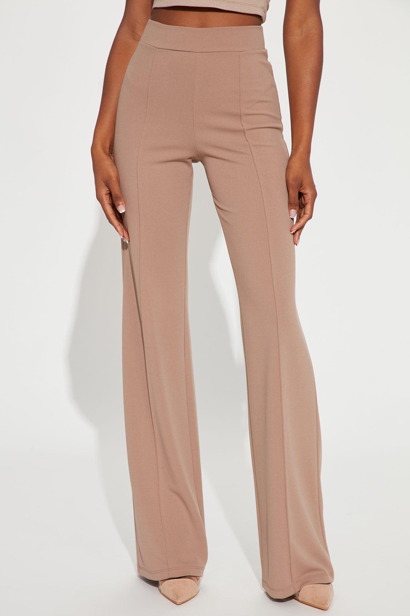 Tall Victoria High Waisted Dress Pants - Taupe Product Image