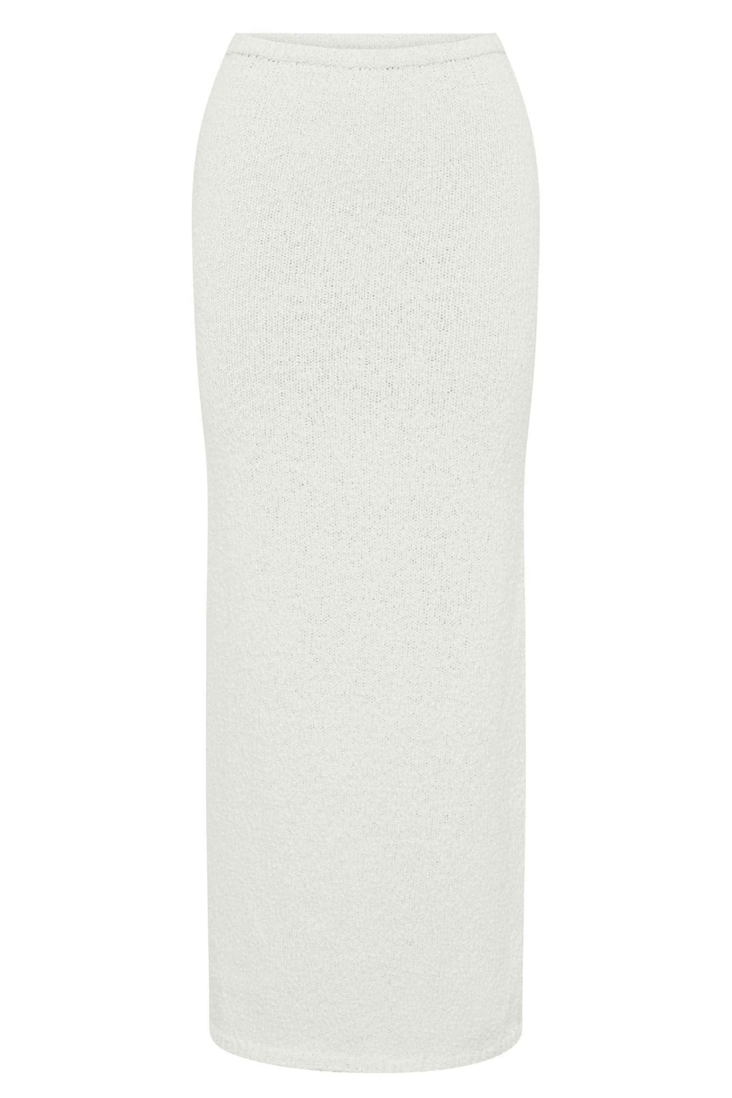 Moira Boucle Maxi Skirt - White Product Image