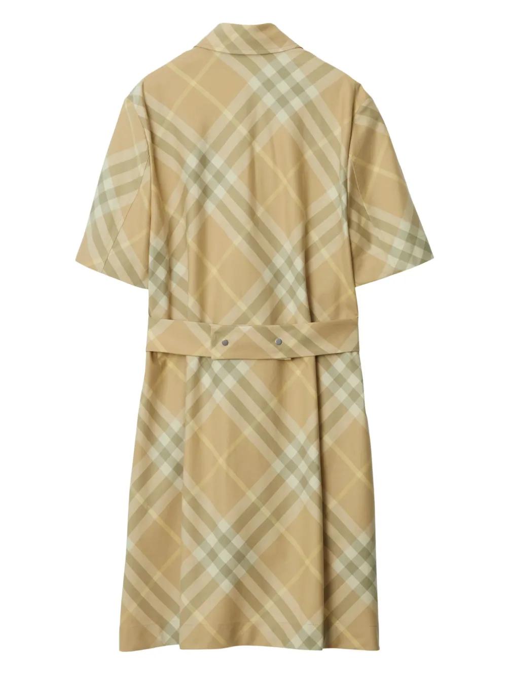 Vintage-check cotton shirt dress Product Image