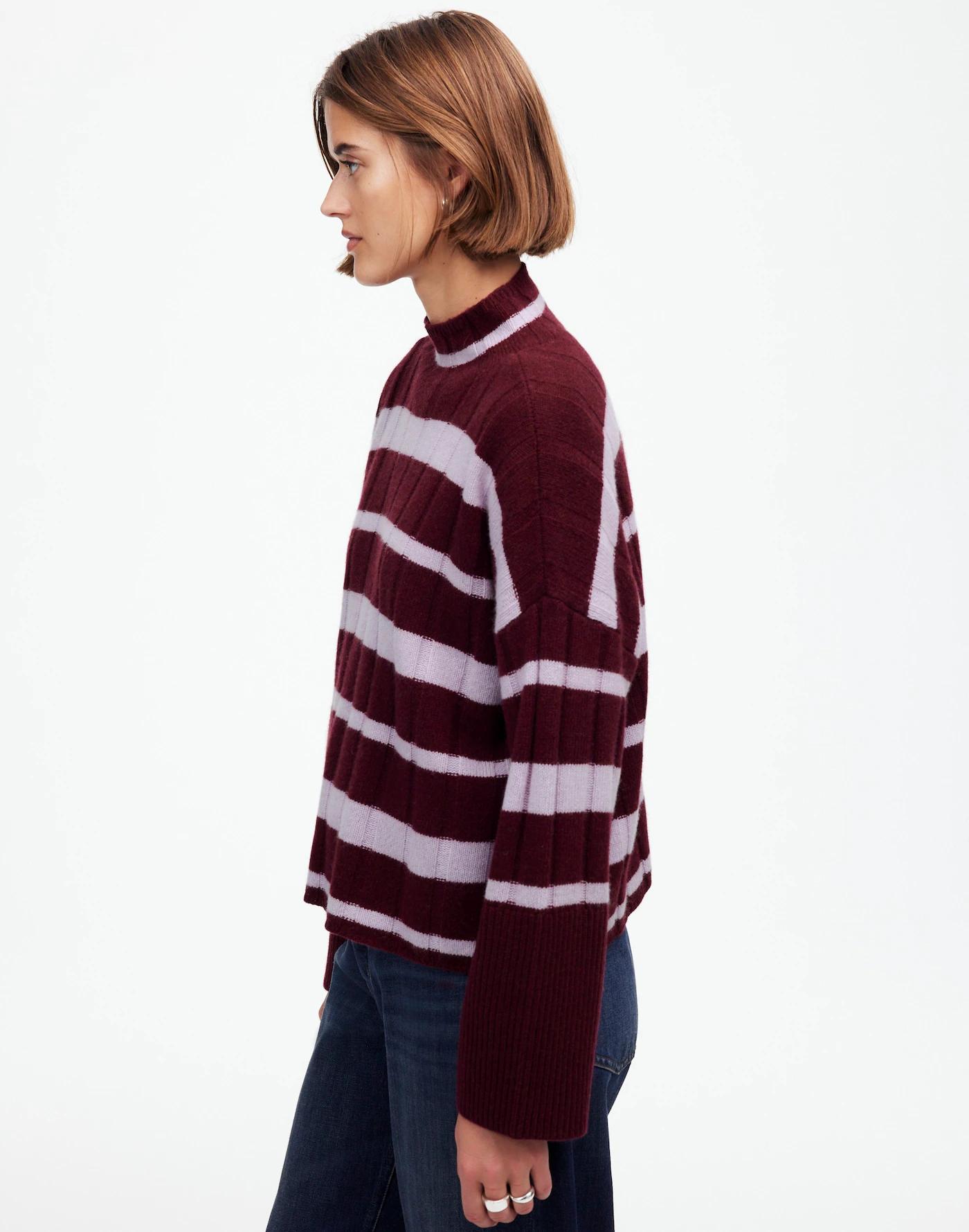 Ribbed Cashmere-Wool Blend Pullover Sweater Product Image