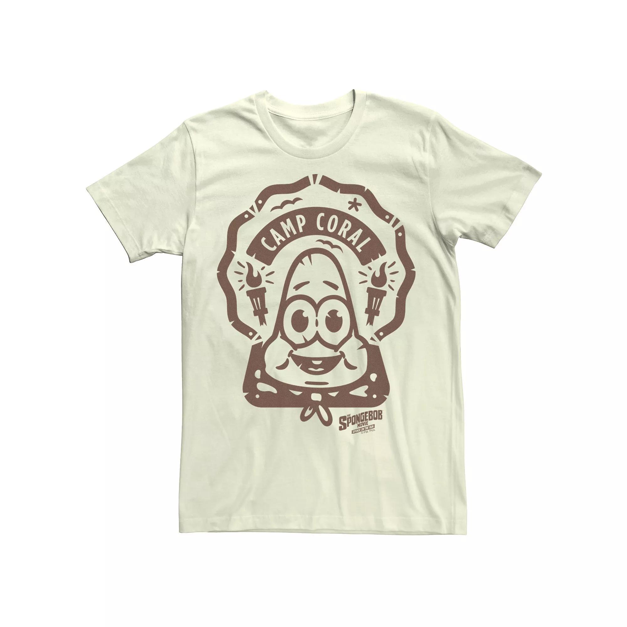 Men's SpongeBob Sponge On The Run Camp Coral Patrick Badge Tee,  Product Image