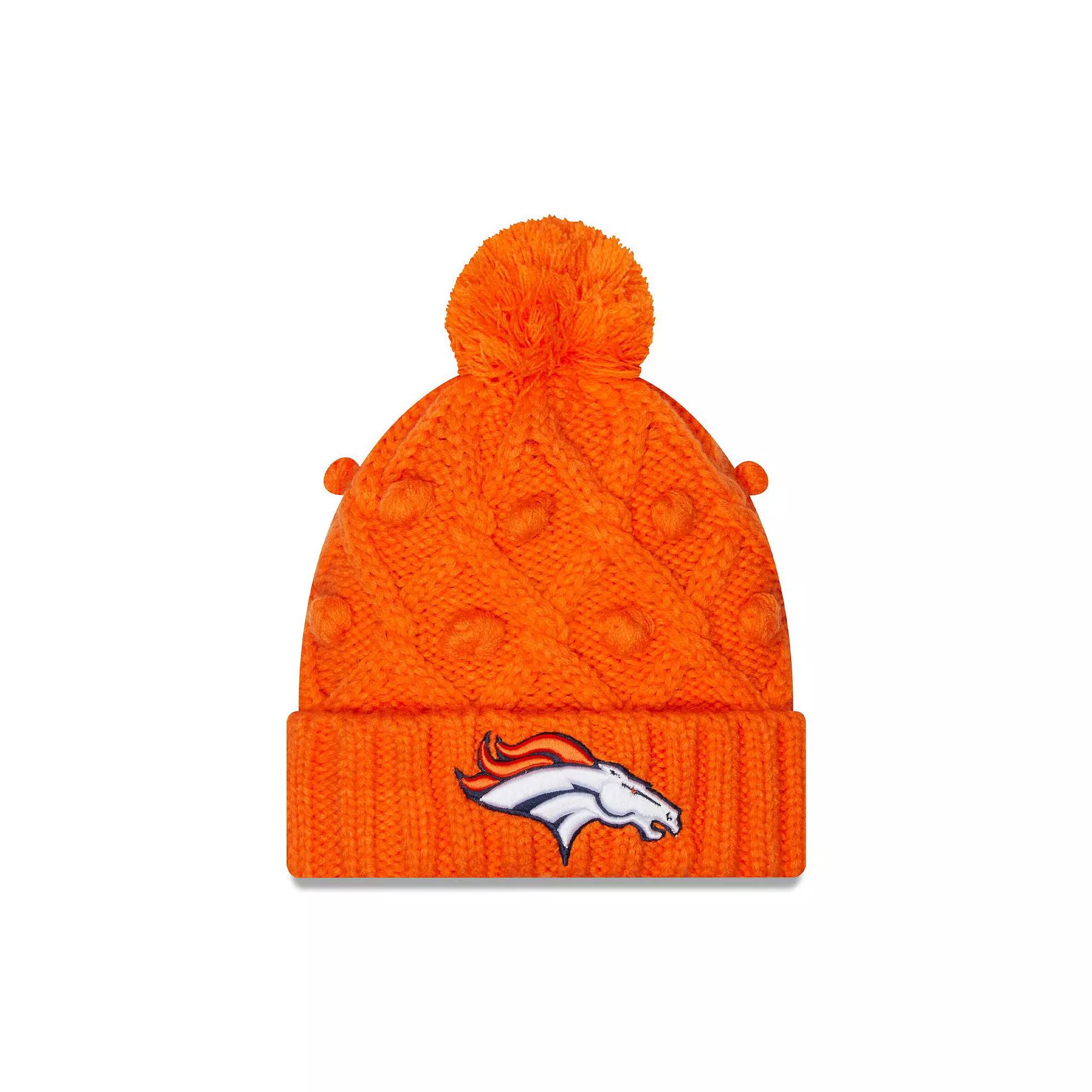 Women's New Era Orange Denver Broncos Toasty Cuffed Knit Hat with Pom Product Image