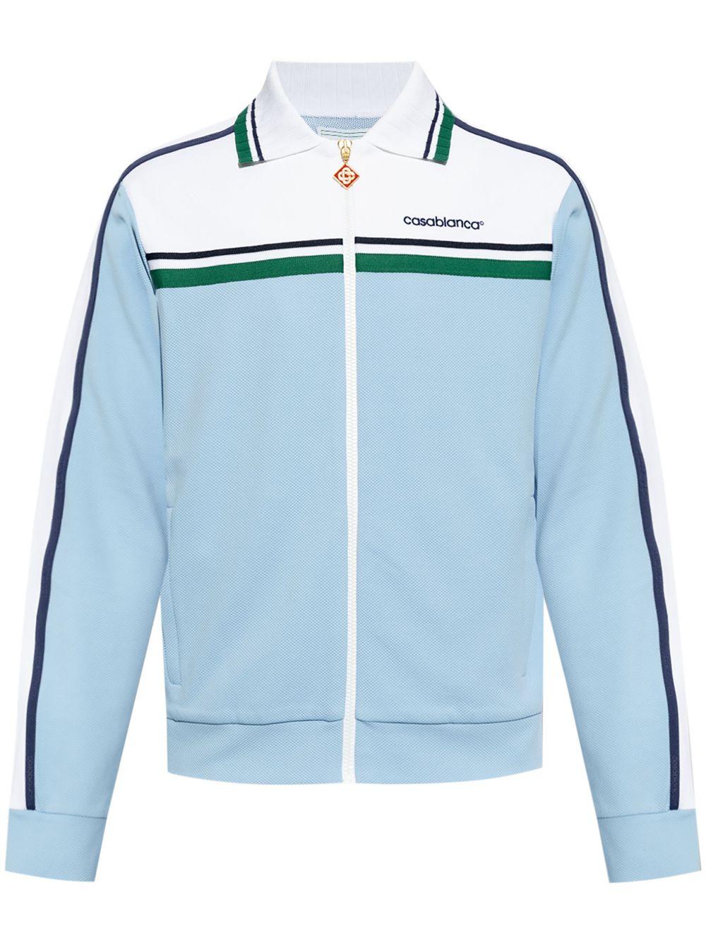 logo-embroidered panelled track jacket Product Image