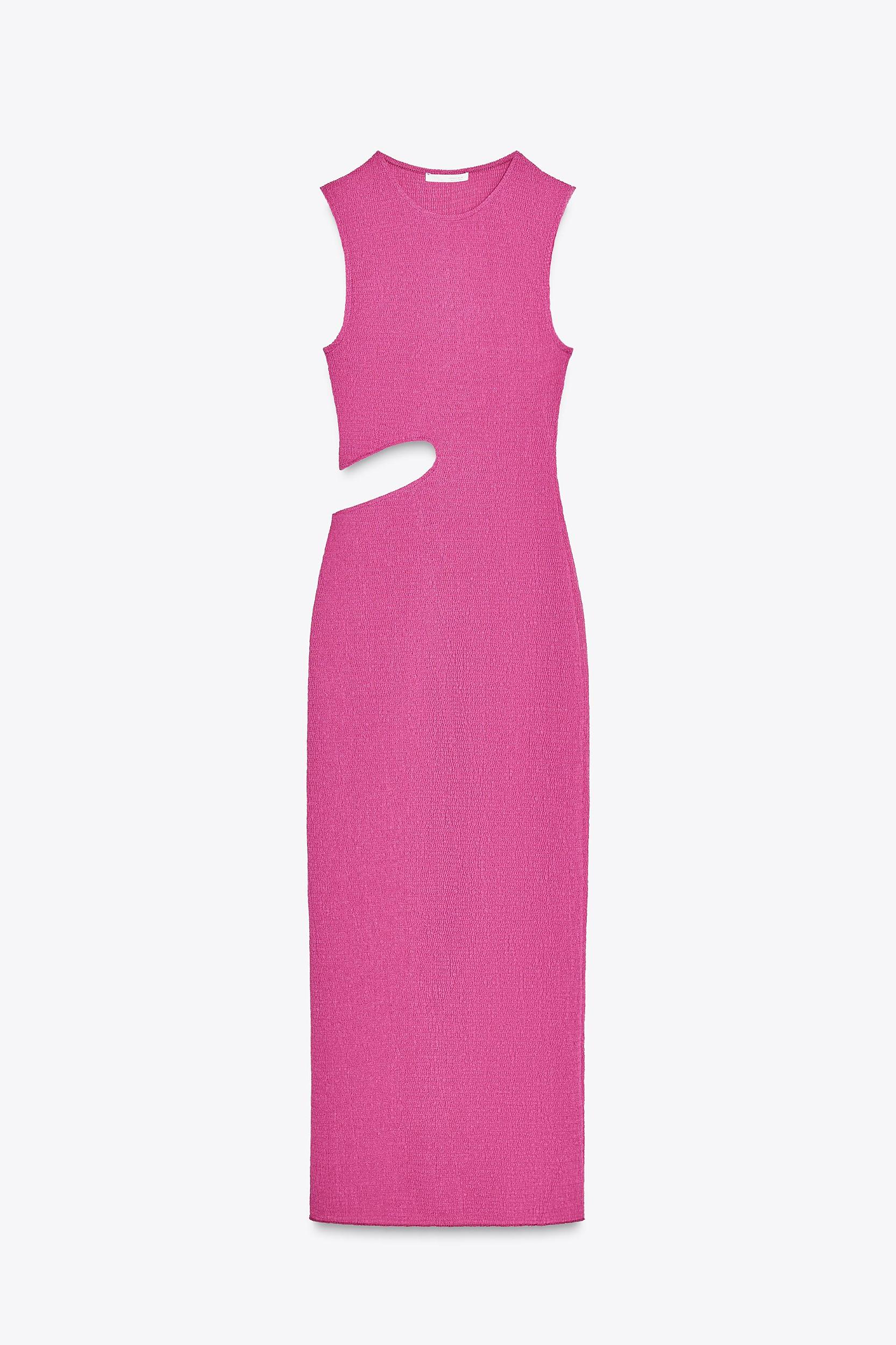 LONG TEXTURED CUT OUT DRESS Product Image