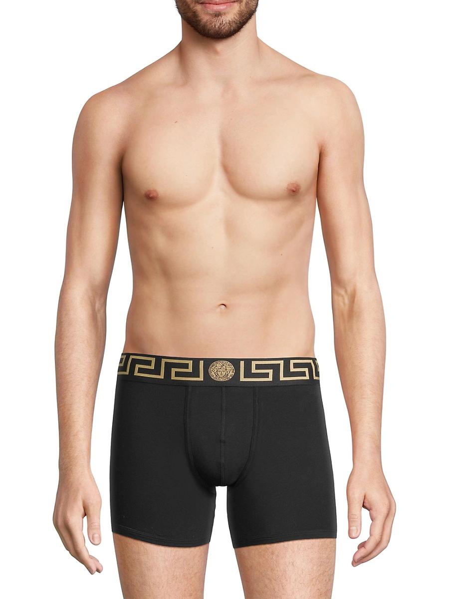 Two-Pack Greca Border Long Boxer Trunks Product Image