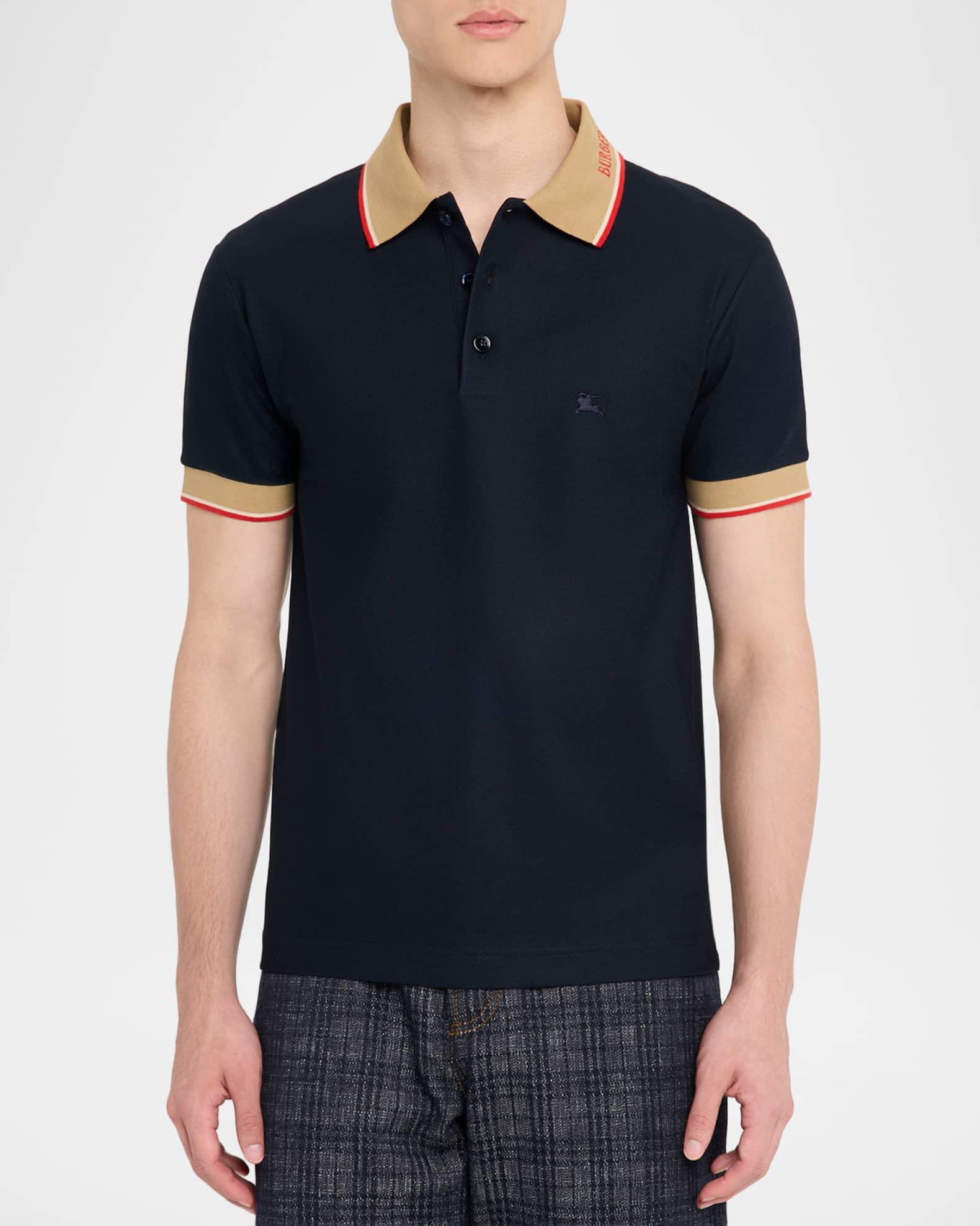 Men's Cotton Logo-Collar Polo Shirt Product Image