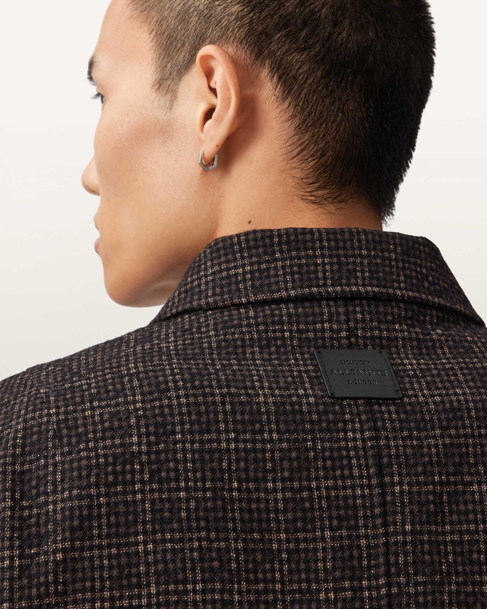 City Hall Check Jacket ANCHOR BROWN | ALLSAINTS US Product Image