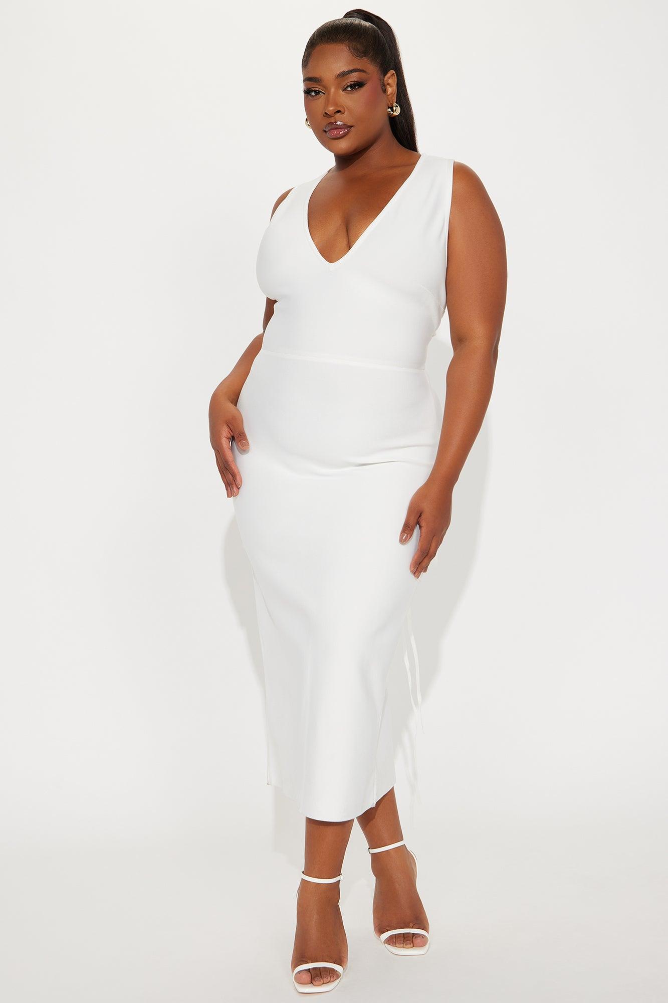 Bold Presence Bandage Midi Dress - White Female Product Image
