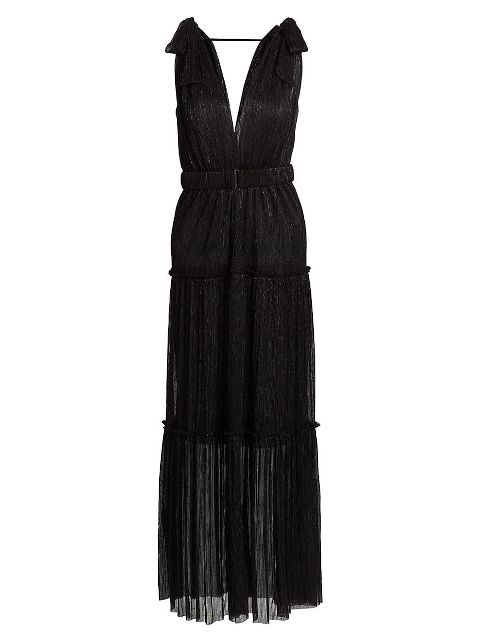 Womens Helena Metallic Tiered Maxi Dress Product Image