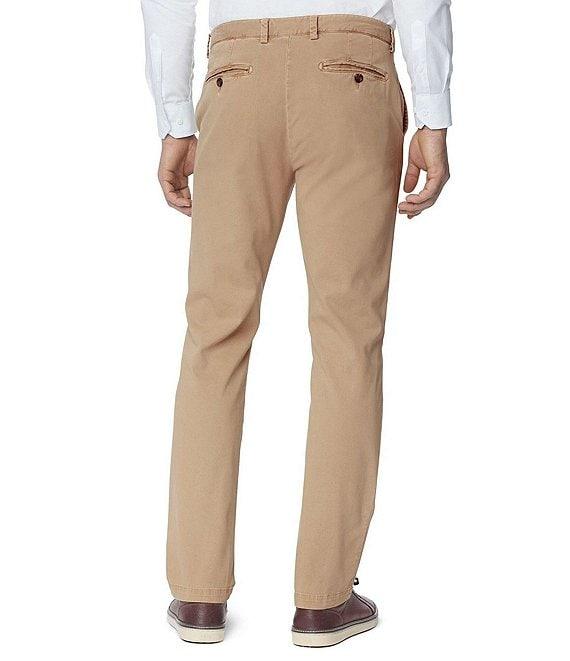 Johnston & Murphy Washed Straight Leg Flat Front Stretch Chino Pants Product Image