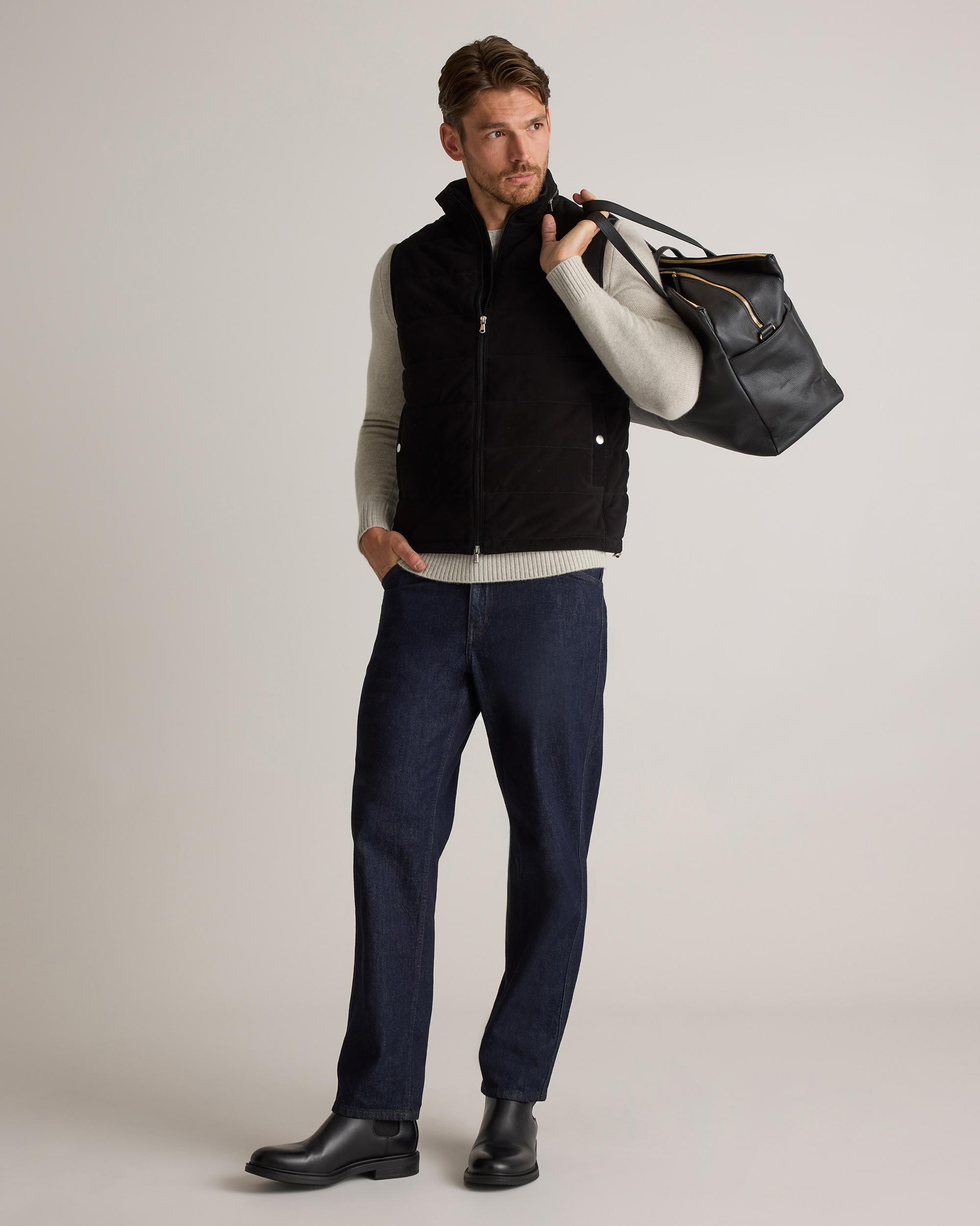 Quince | Men's 100% Suede Puffer Vest Leather Product Image