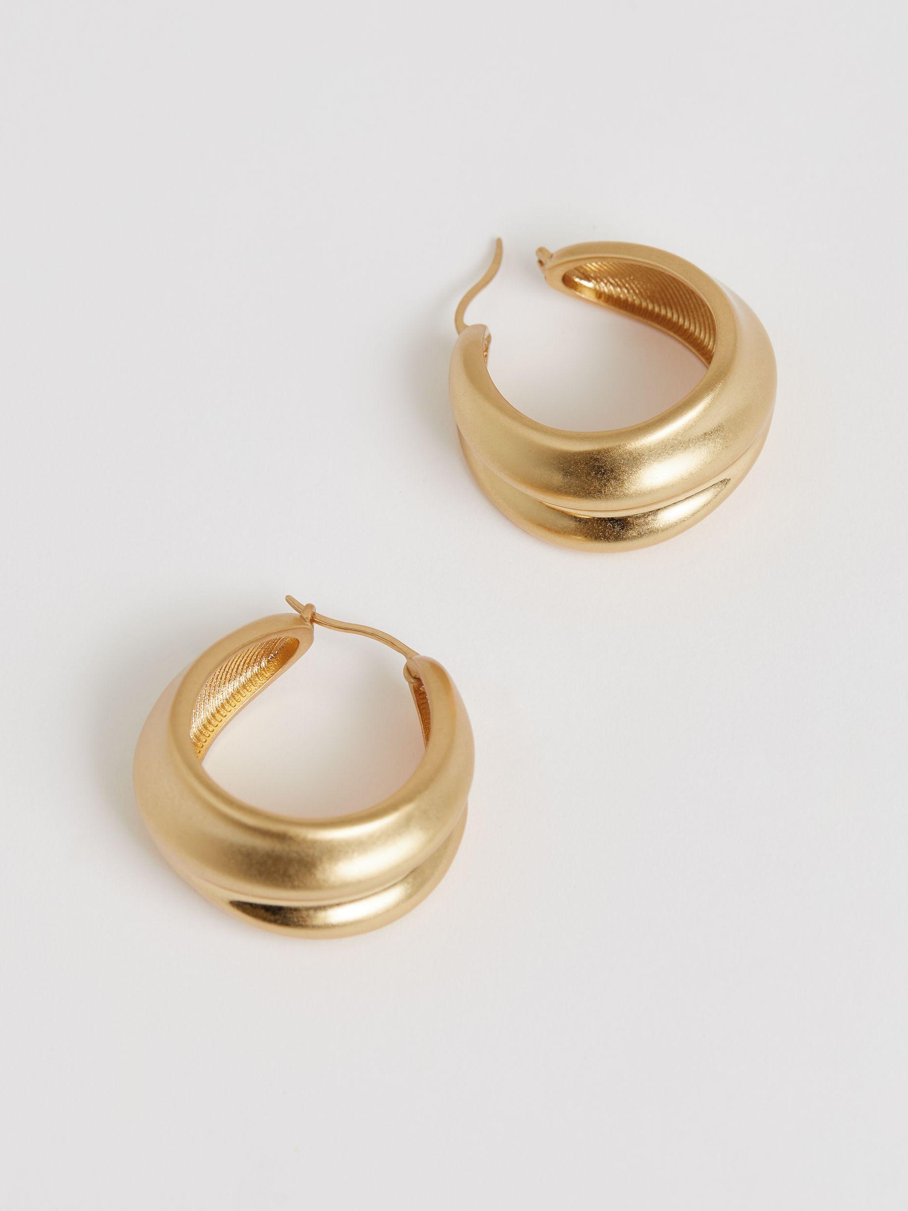 Sculptural Hoop Earrings in Gold Tone Product Image