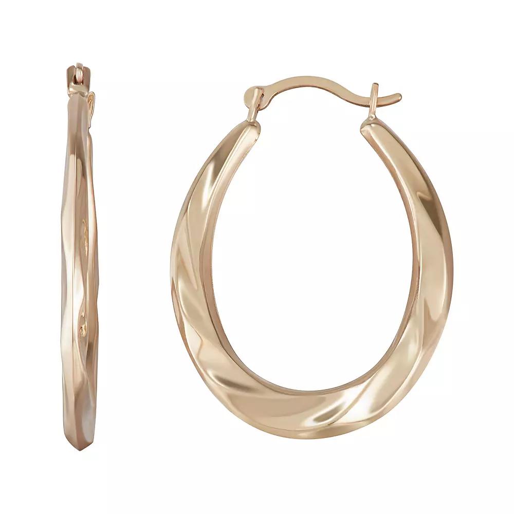 Taylor Grace 10k Gold Twist Hoop Earrings, Women's Product Image