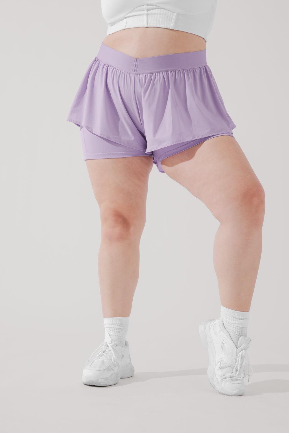 On the Run Ruffle Short - Lilac Product Image